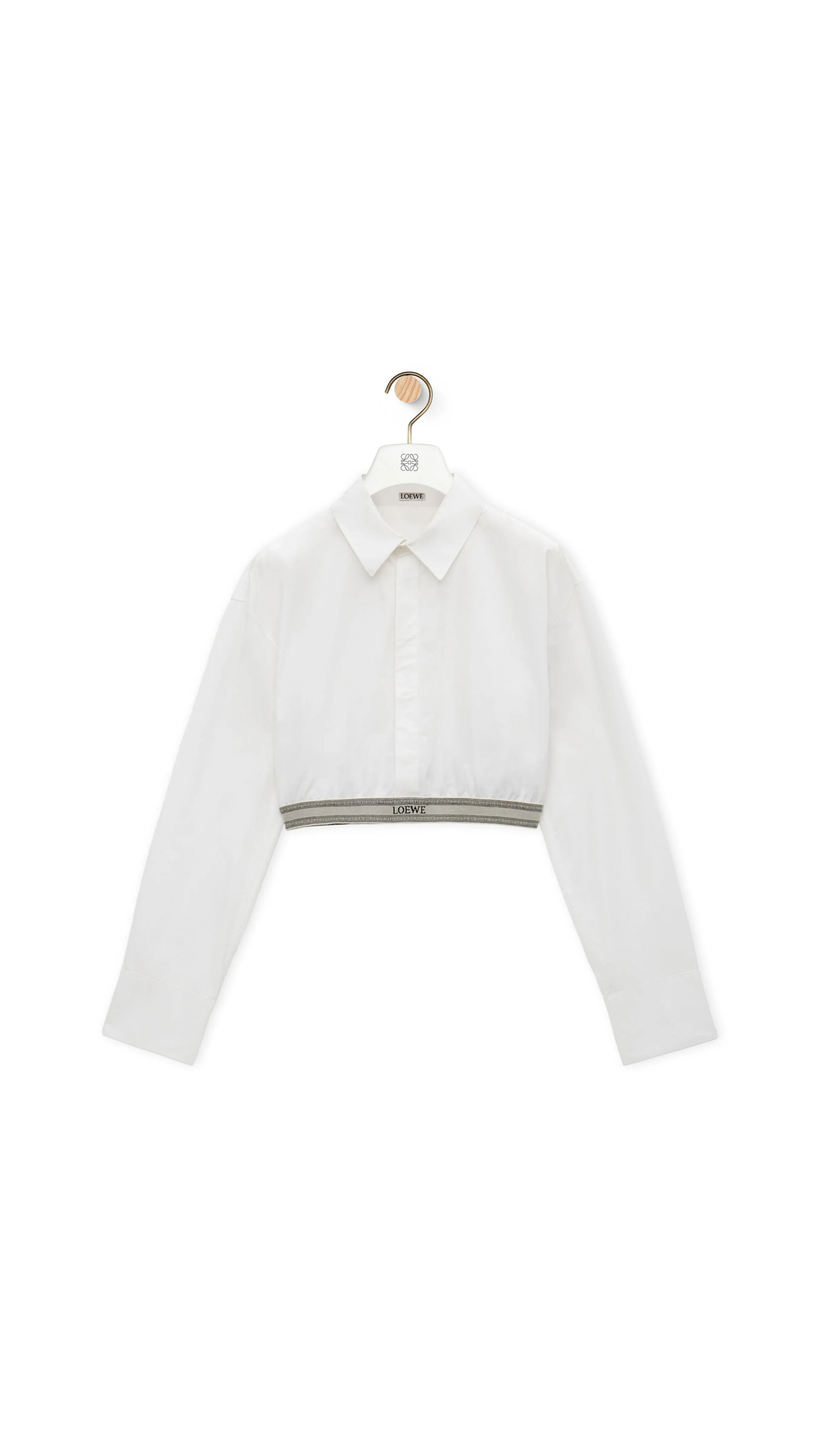 Cropped Shirt In Cotton - Optic White