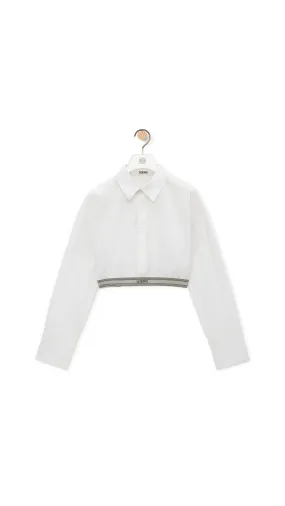 Cropped Shirt In Cotton - Optic White