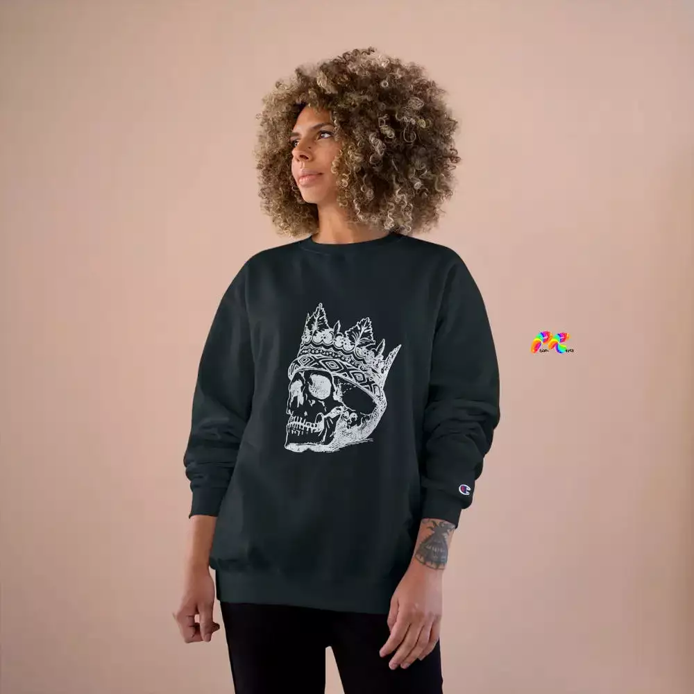 Crowned Skull Goth Crew Neck Champion Sweatshirt