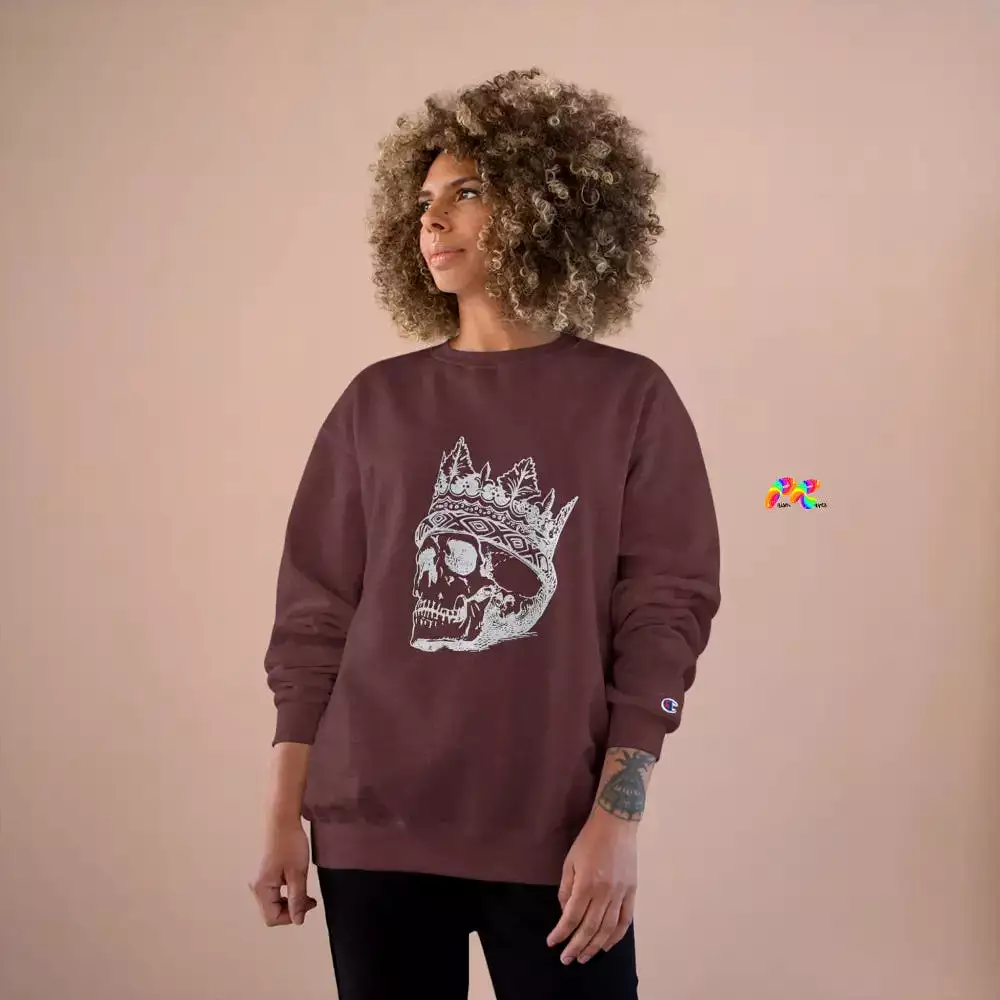 Crowned Skull Goth Crew Neck Champion Sweatshirt