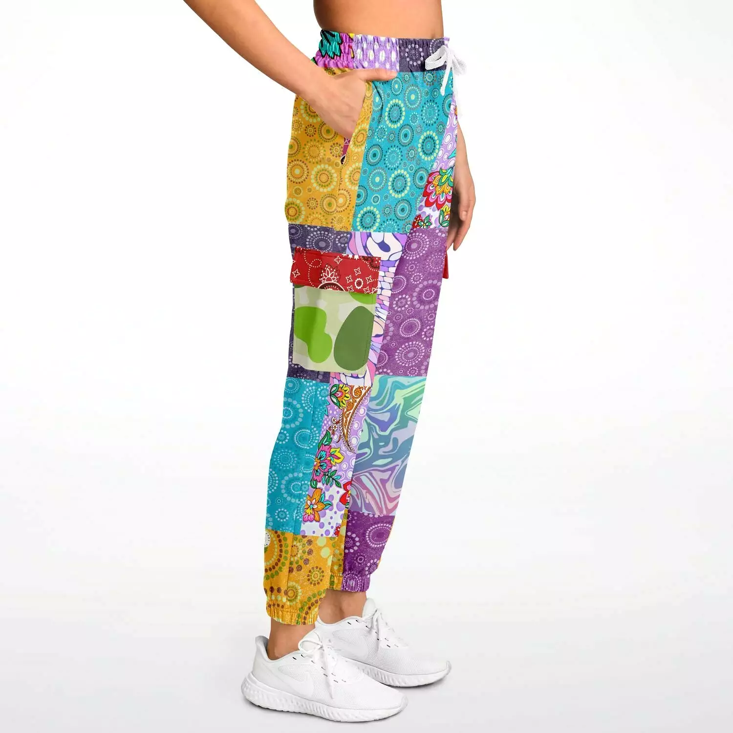 Delirium Hippie Patchwork Solar Flare Unisex Eco-Poly Cargo Joggers