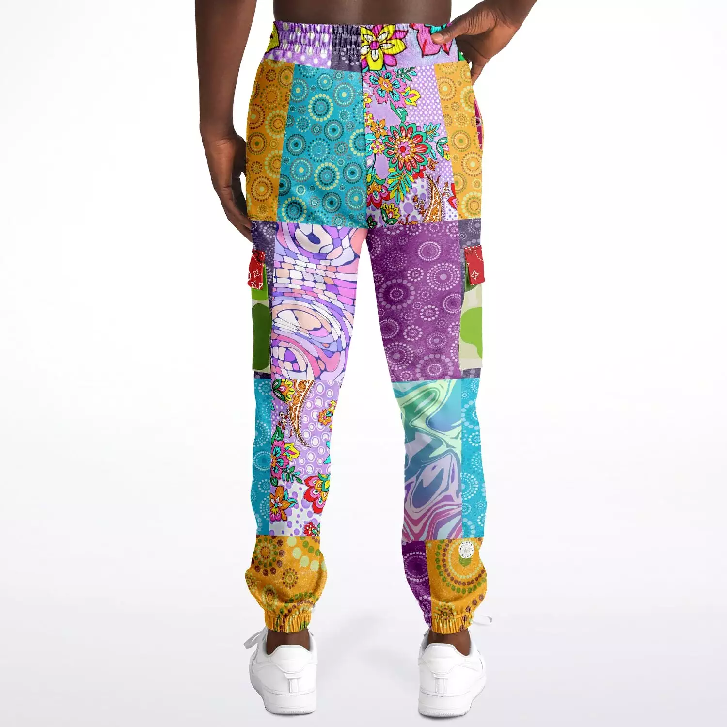 Delirium Hippie Patchwork Solar Flare Unisex Eco-Poly Cargo Joggers