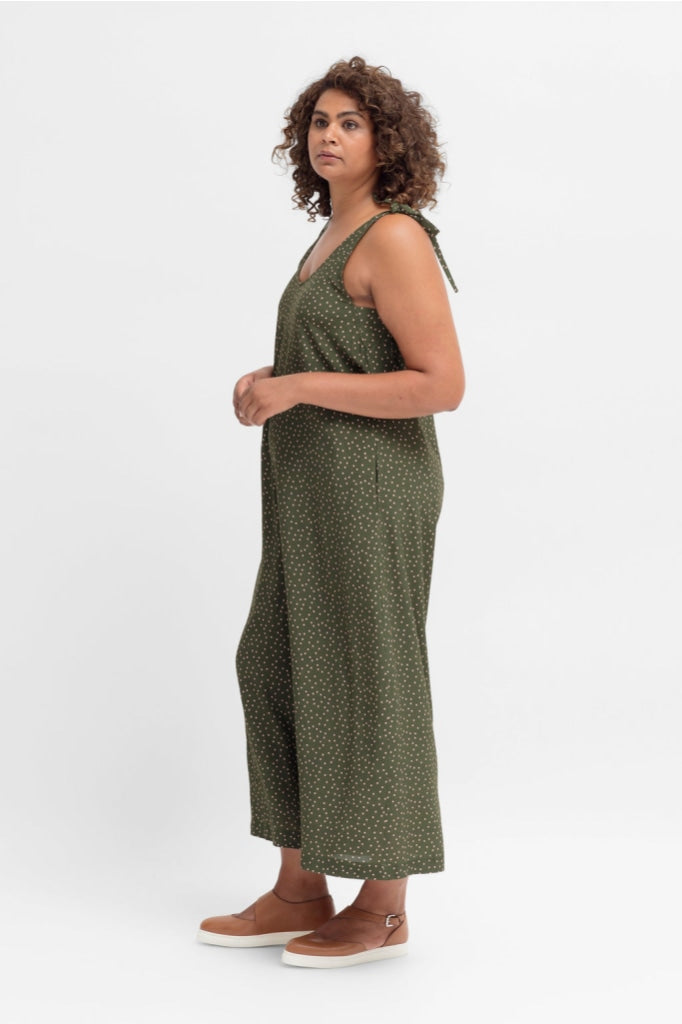 Elk The Label - Jorunn Jumpsuit - Olive/pink Spot Mikro Print