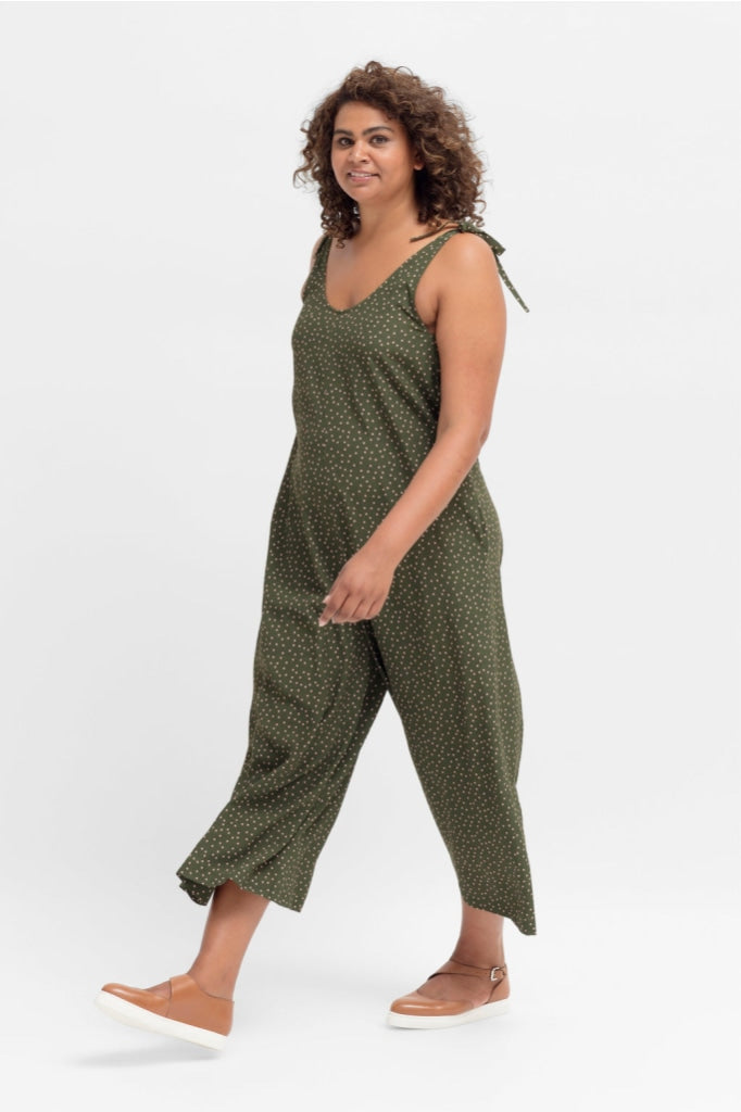 Elk The Label - Jorunn Jumpsuit - Olive/pink Spot Mikro Print