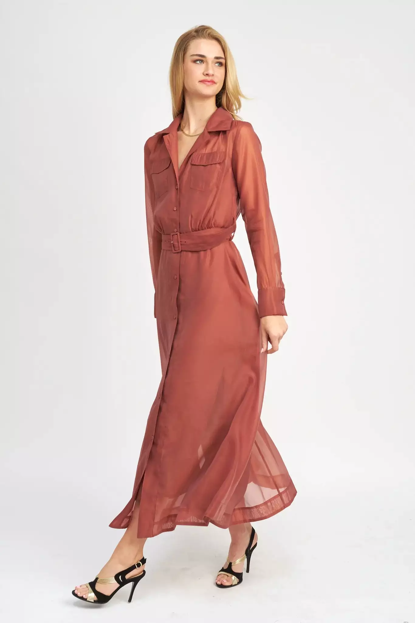 En Saison Claudette Maxi Shirt Dress