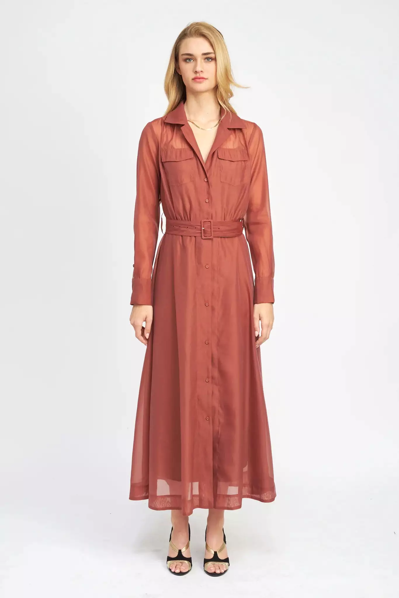 En Saison Claudette Maxi Shirt Dress