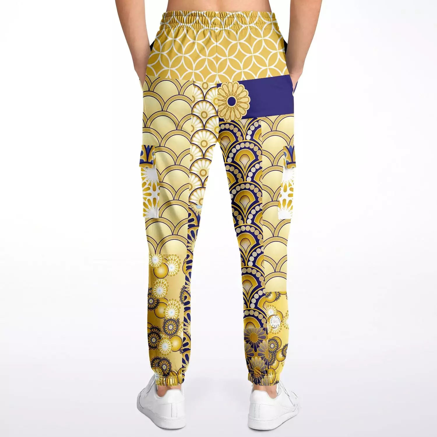 Forever Royale Scalloped Patchwork Unisex Eco-Poly Cargo Joggers