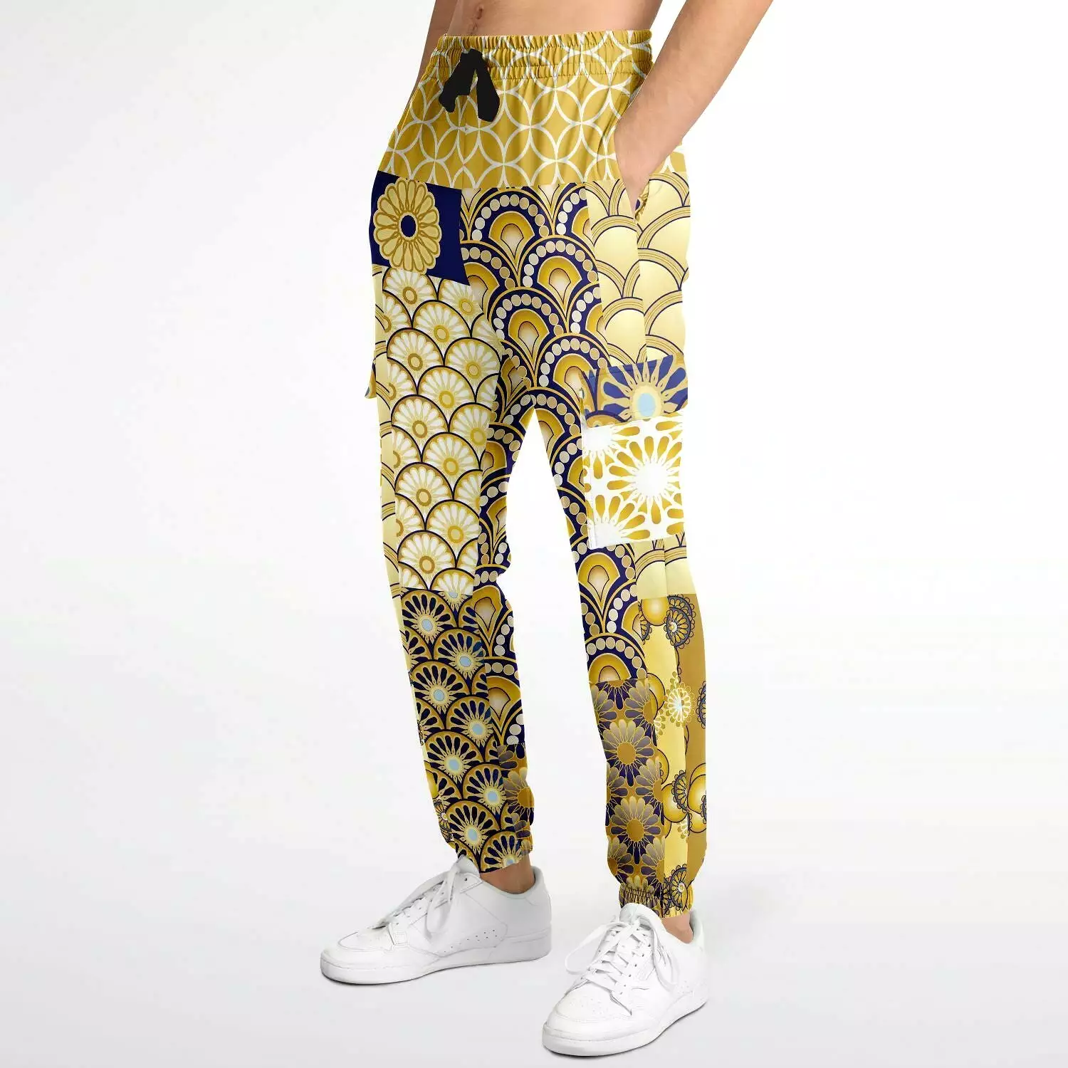 Forever Royale Scalloped Patchwork Unisex Eco-Poly Cargo Joggers