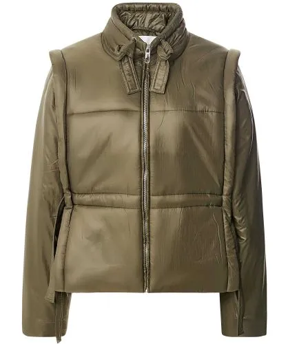 GANNI Green Shiny Quilted Jacket | Jules B