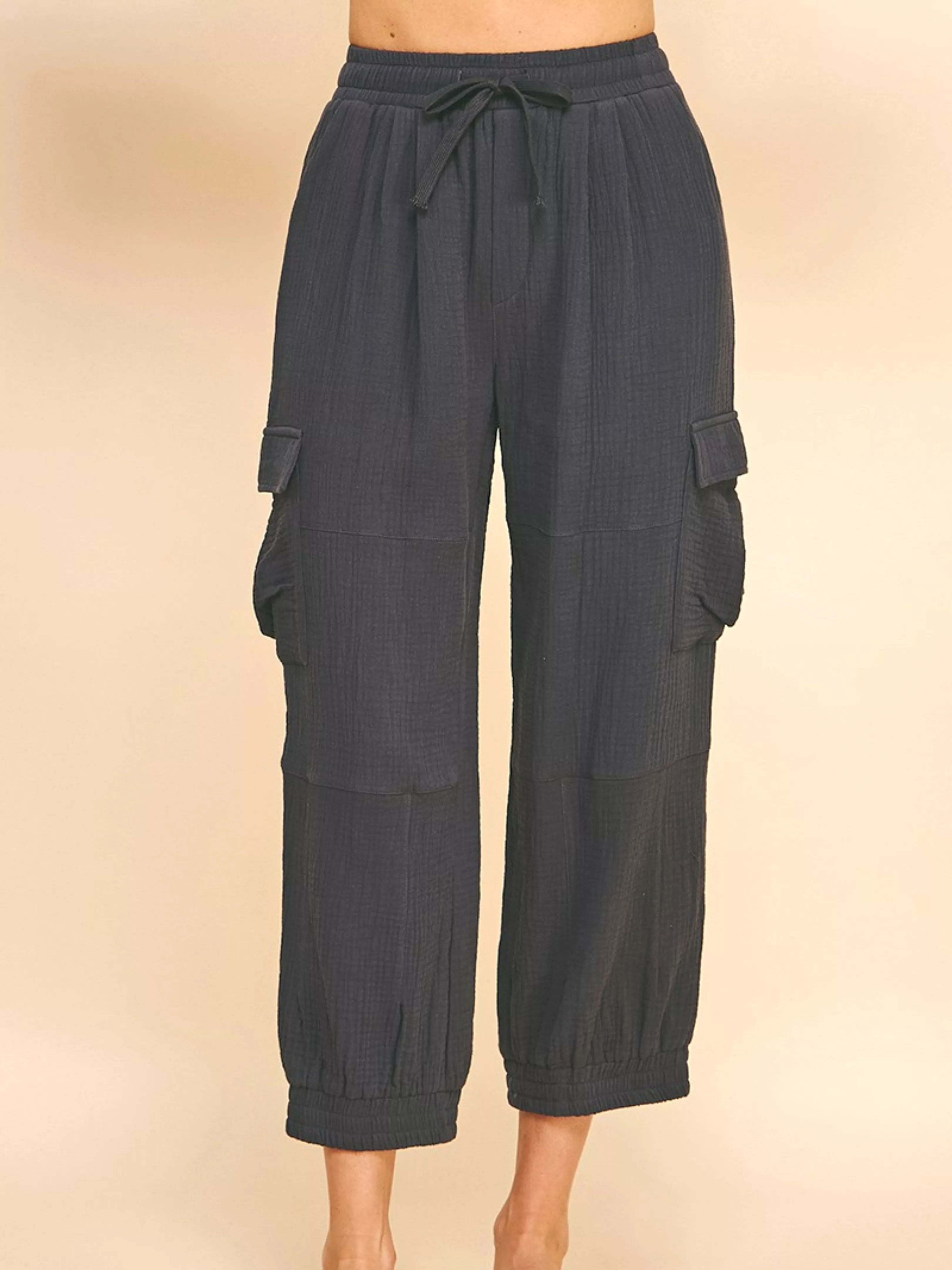 Get Going Cargo Pants - Charcoal