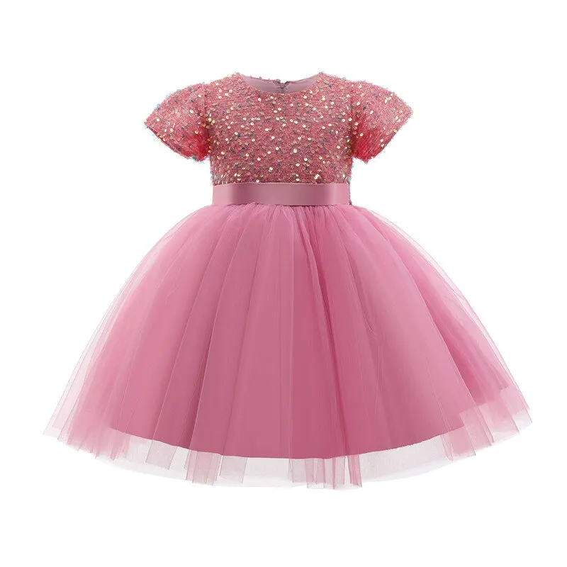 Girls Kids Dresses For Wedding Party Formal Tutu Prom Gown Children Tulle First Communion Bridesmaid Princess Costume 3-8 Year