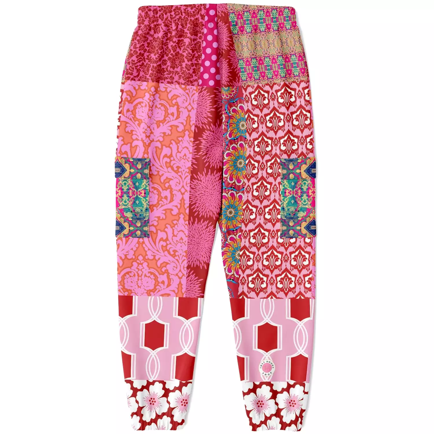 Gypsy Beat Pink Patchwork Unisex Eco-Poly Joggers