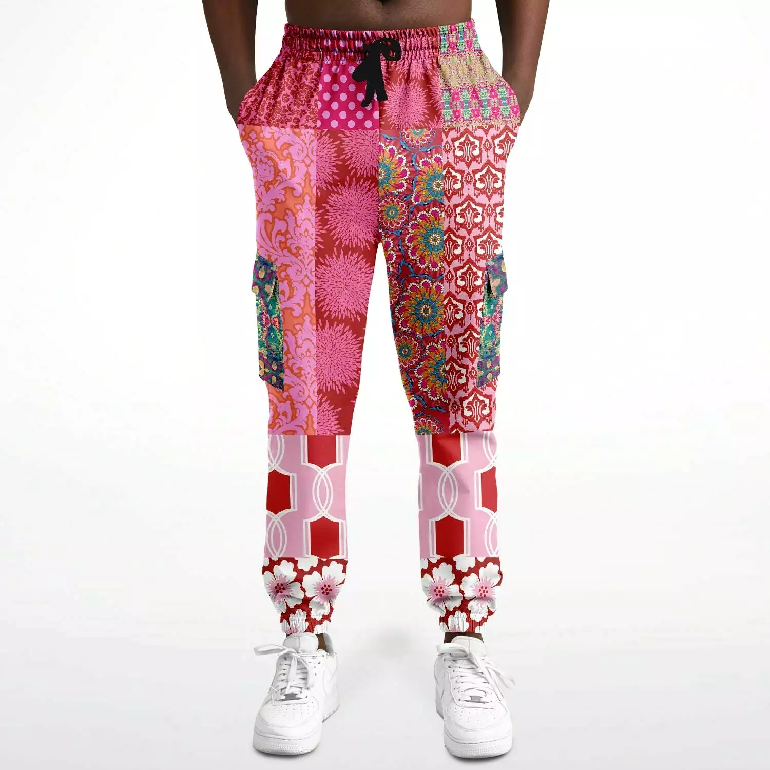 Gypsy Beat Pink Patchwork Unisex Eco-Poly Joggers