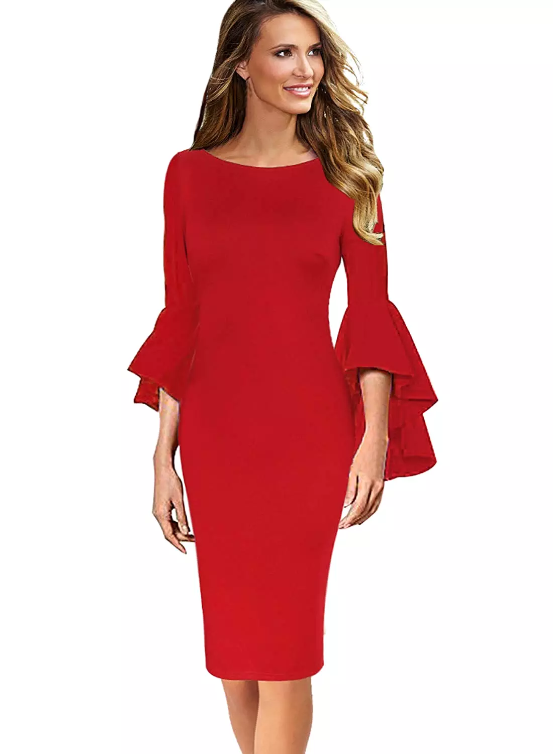 Haute Edition Women's Bell Sleeves Cocktail Party Dress