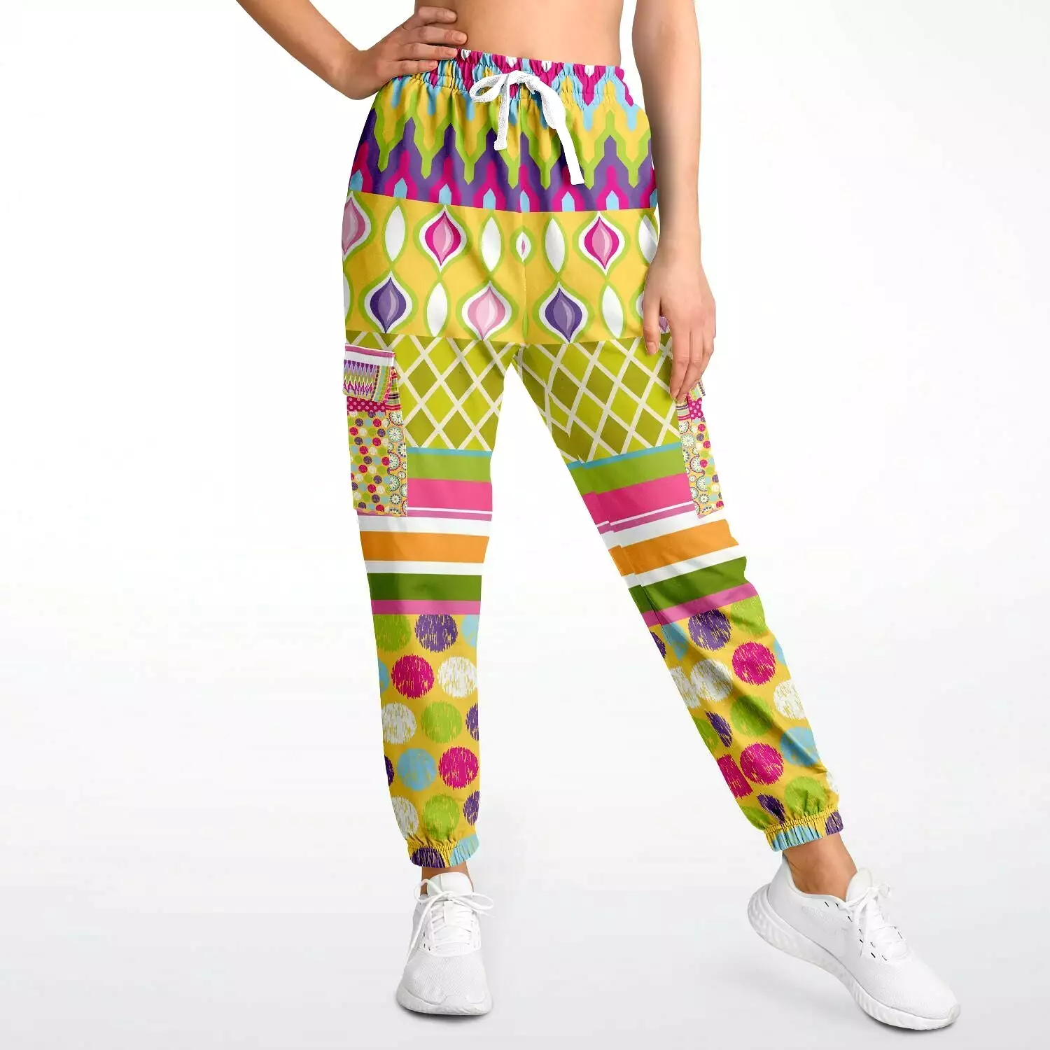 Hello Janis! Circus Patchwork Unisex Fleece Cargo Sweats