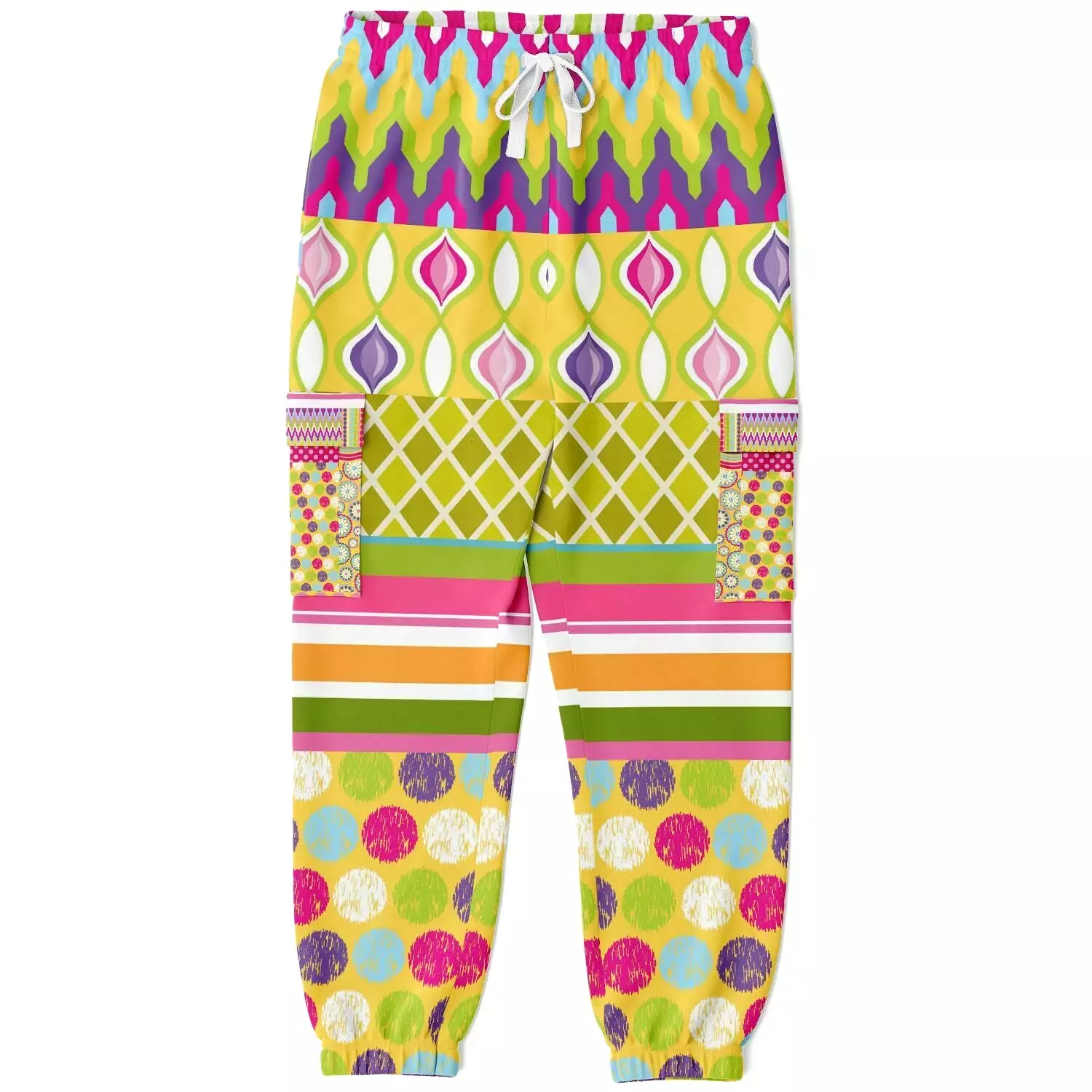 Hello Janis! Circus Patchwork Unisex Fleece Cargo Sweats