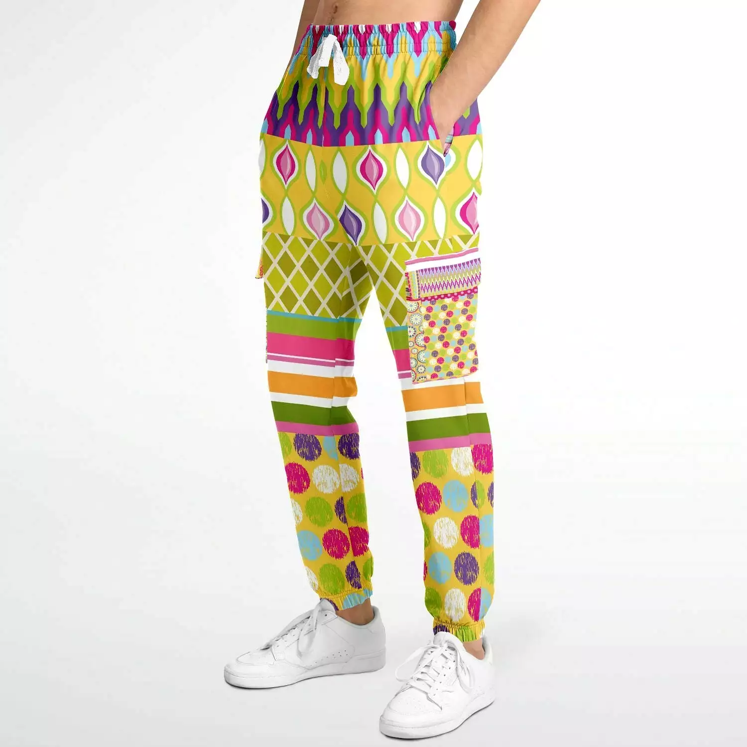 Hello Janis! Circus Patchwork Unisex Fleece Cargo Sweats