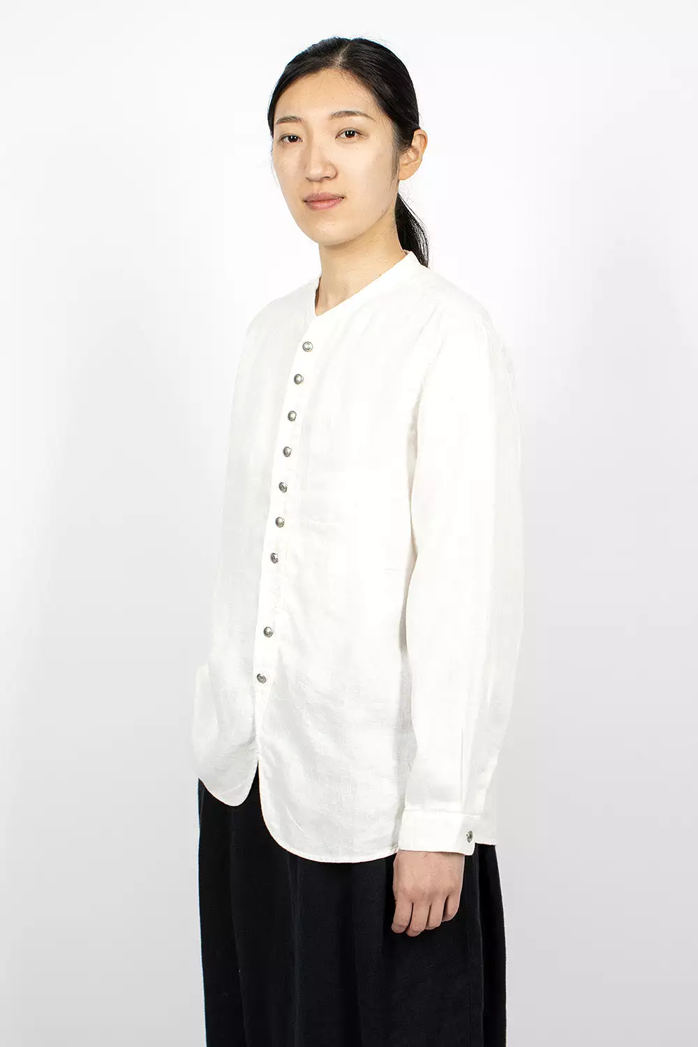 Herringbone Penny Shirt White