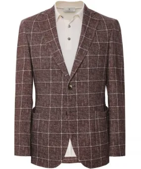 J. Blades Brown Windowpane Check Jacket | Jules B