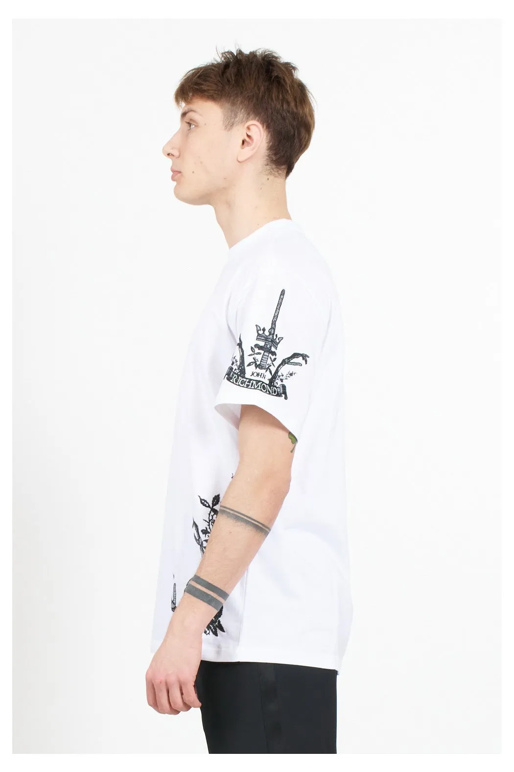 John Richmond T-Shirt Over Ritorta In White