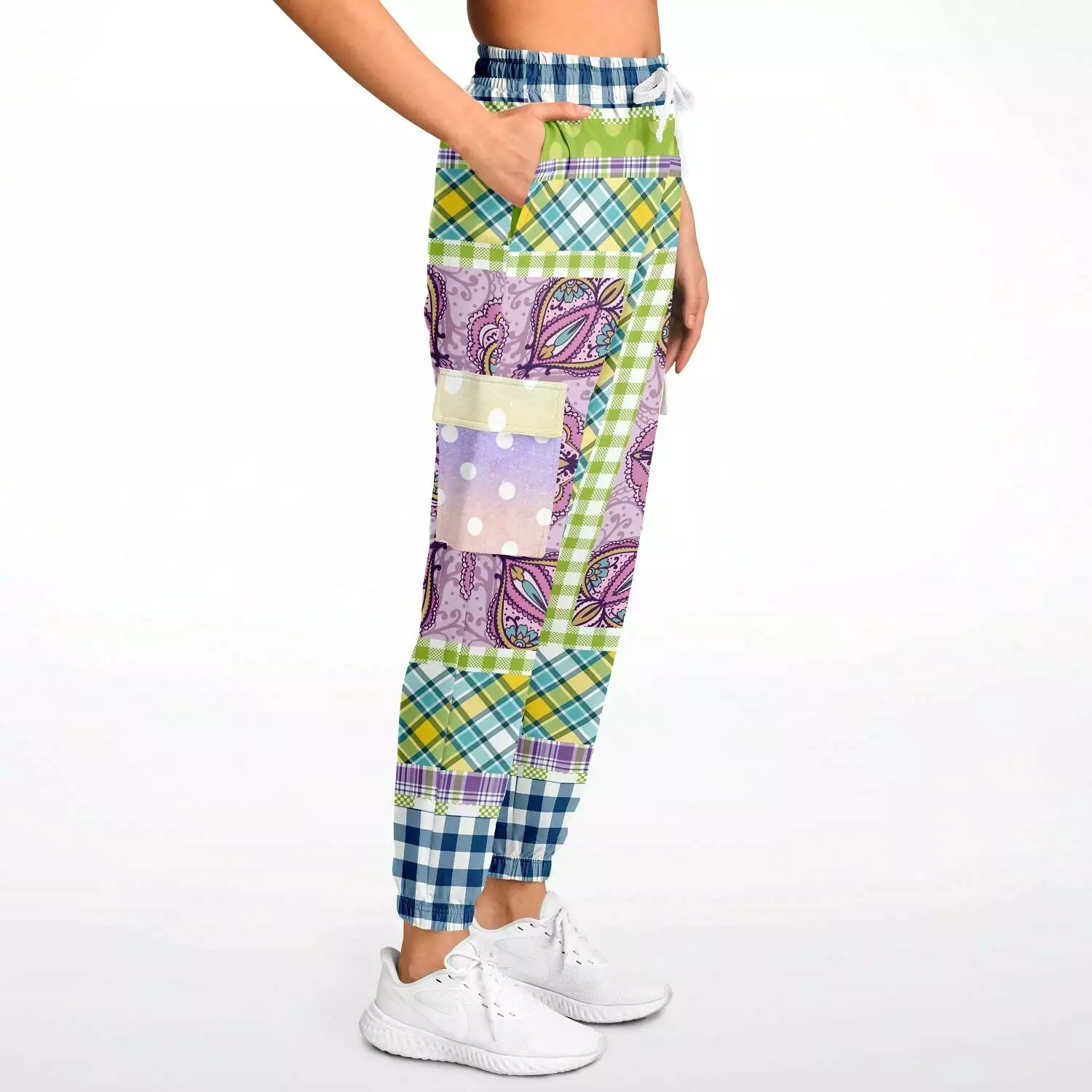 Kaleido-Scape Purple Plaid Unisex Cargo Sweats