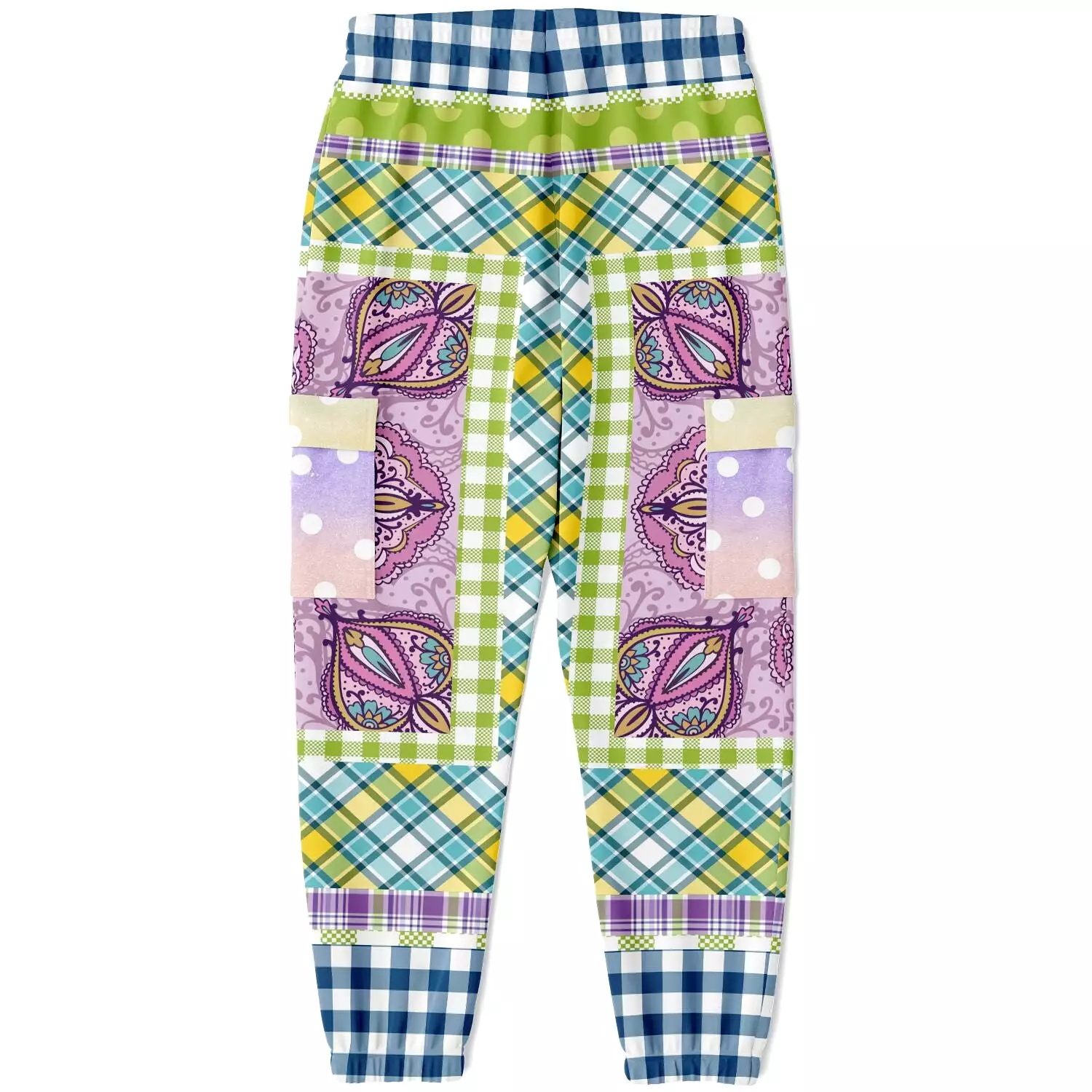 Kaleido-Scape Purple Plaid Unisex Cargo Sweats