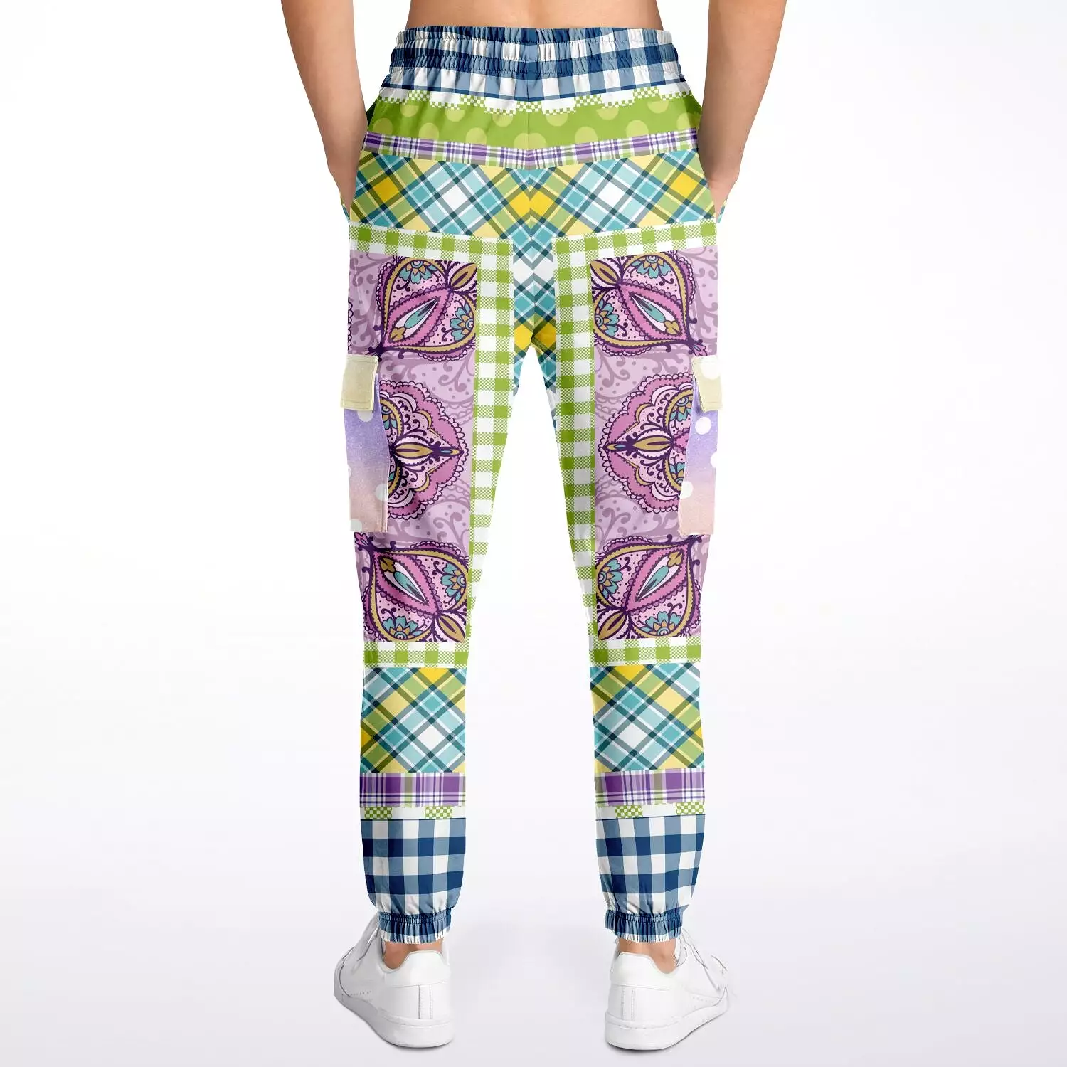 Kaleido-Scape Purple Plaid Unisex Cargo Sweats