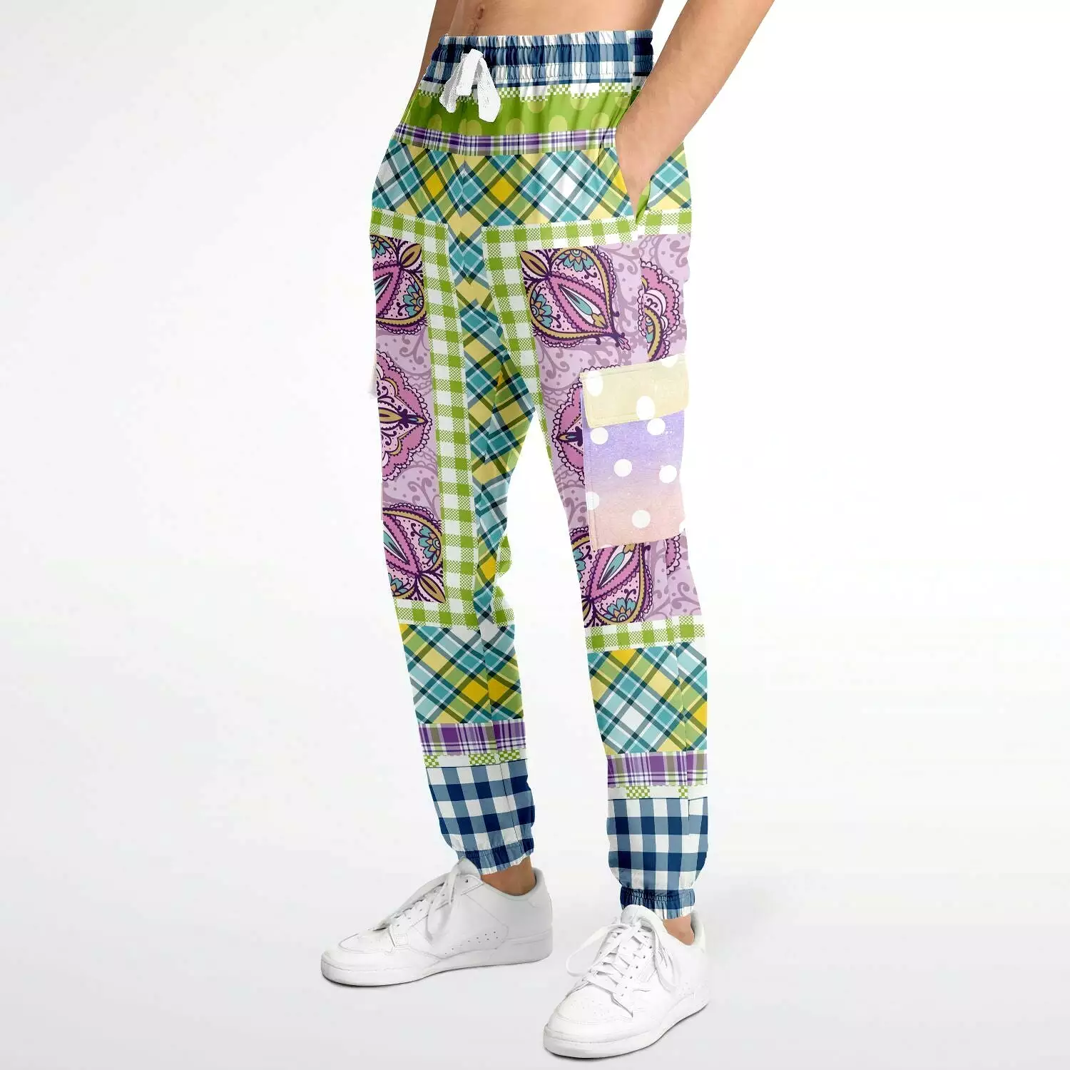 Kaleido-Scape Purple Plaid Unisex Cargo Sweats