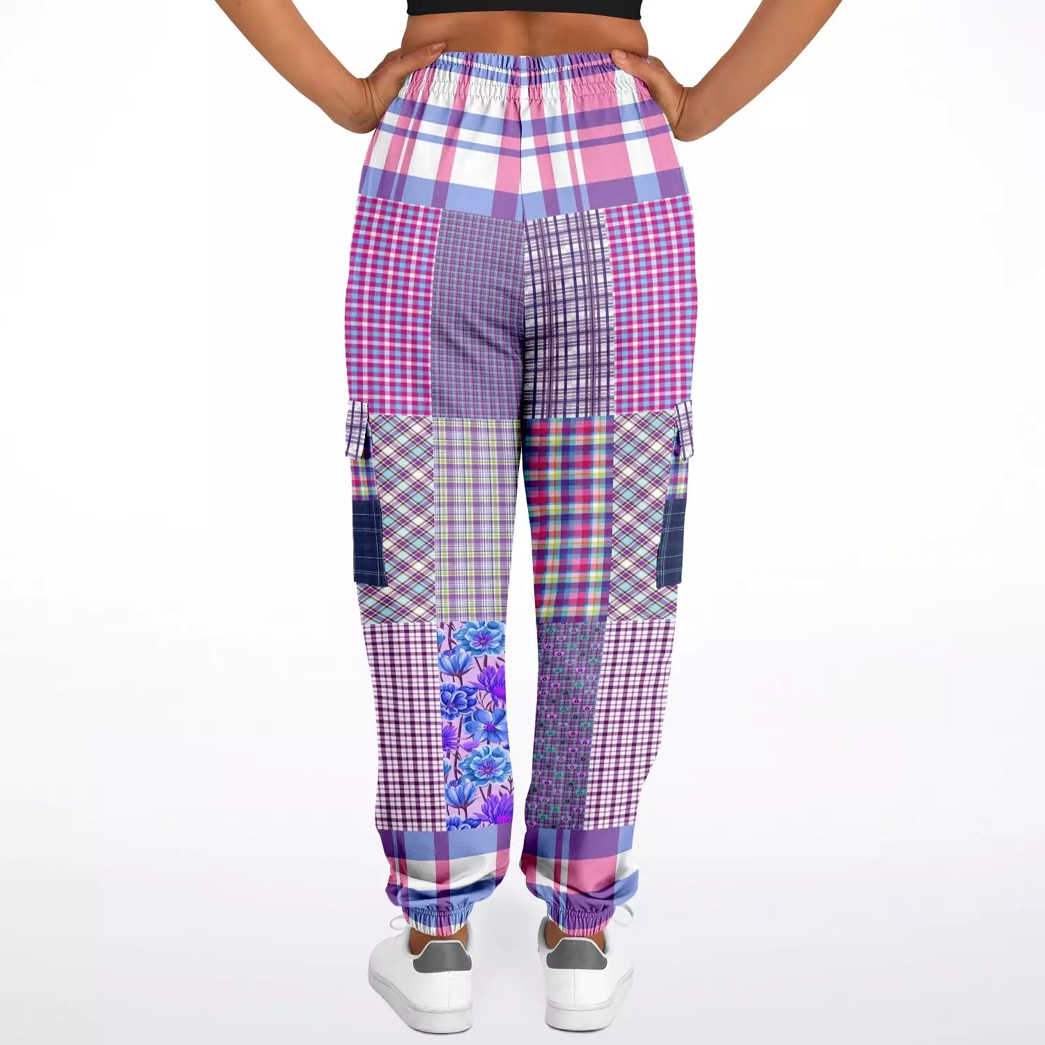 Lavender Fields Purple Plaid Unisex Eco-Poly Cargo Joggers