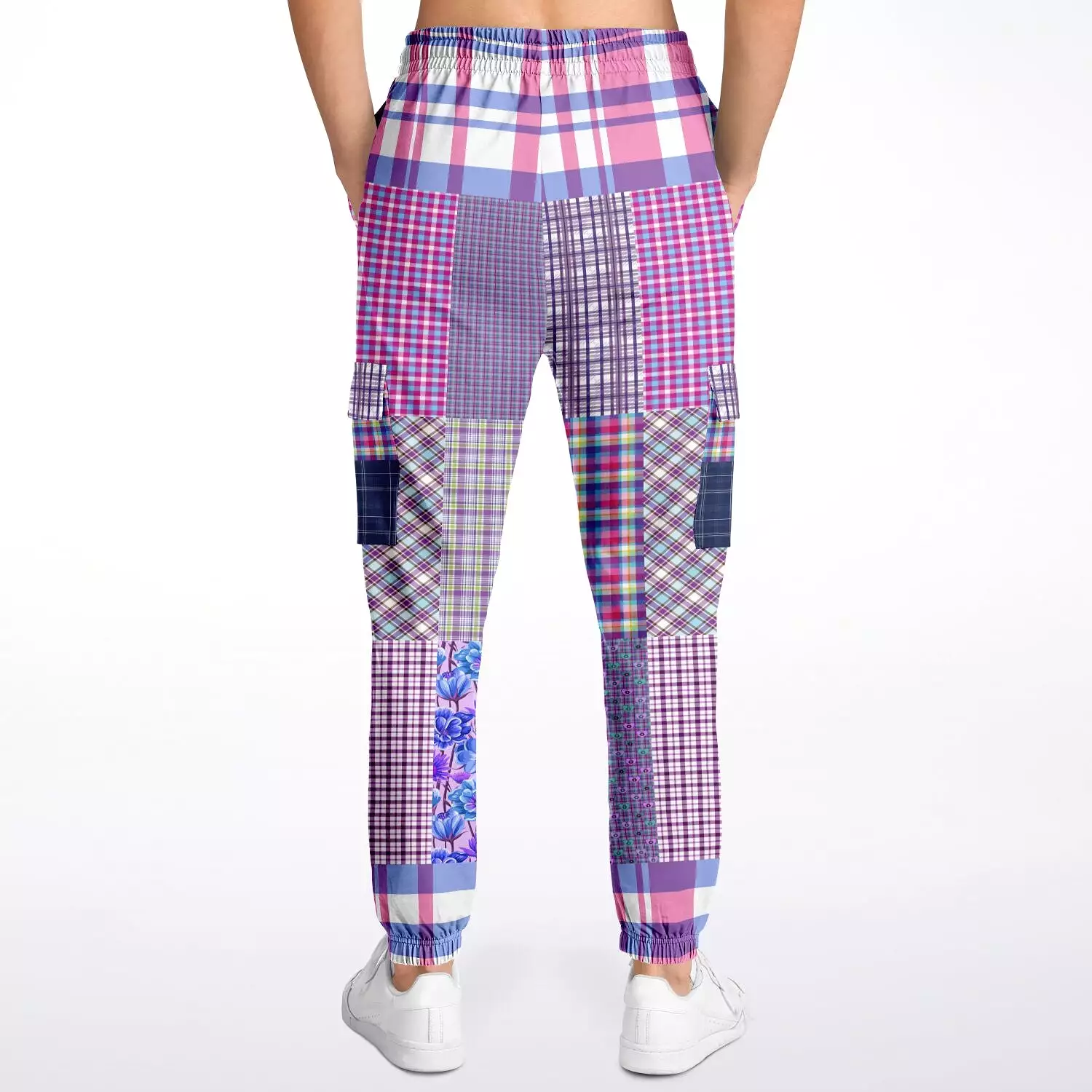 Lavender Fields Purple Plaid Unisex Eco-Poly Cargo Joggers