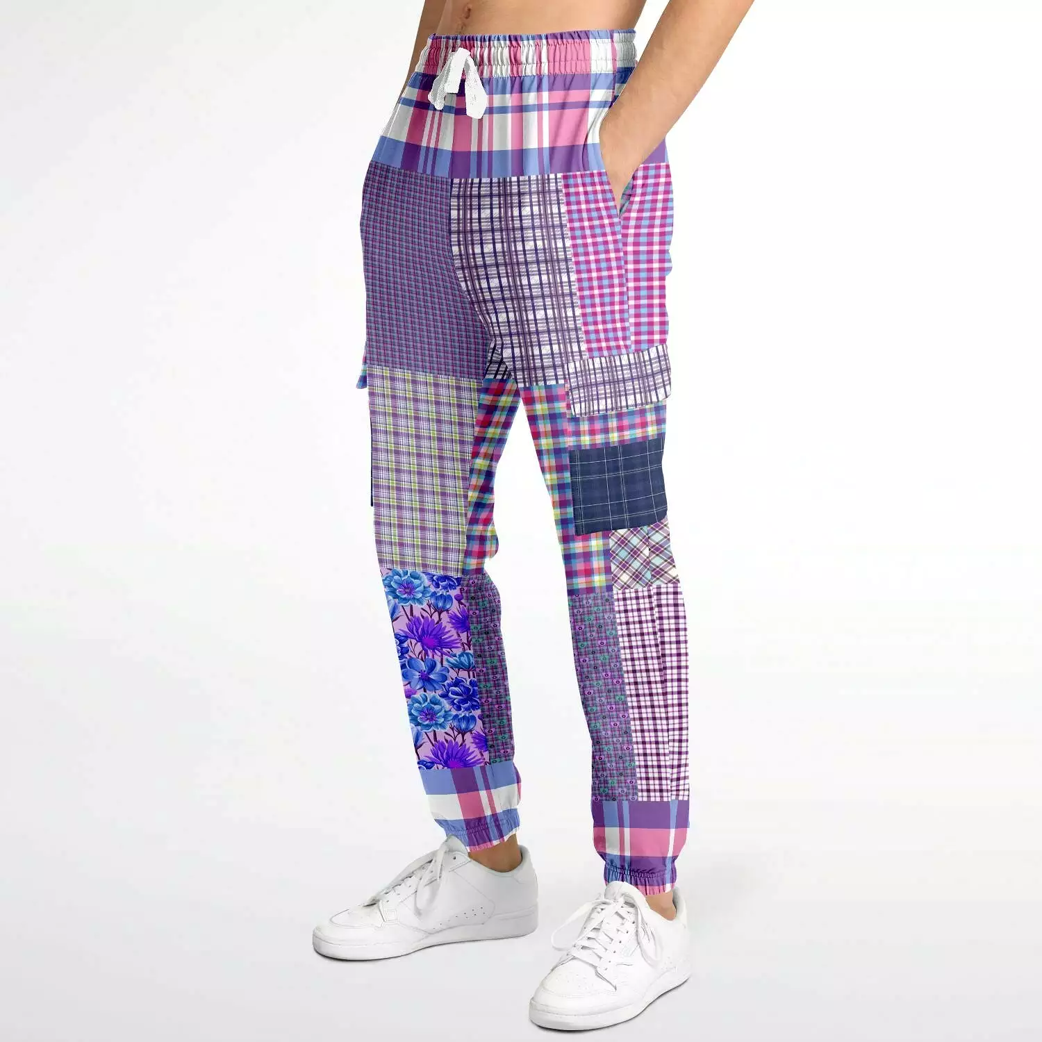 Lavender Fields Purple Plaid Unisex Eco-Poly Cargo Joggers