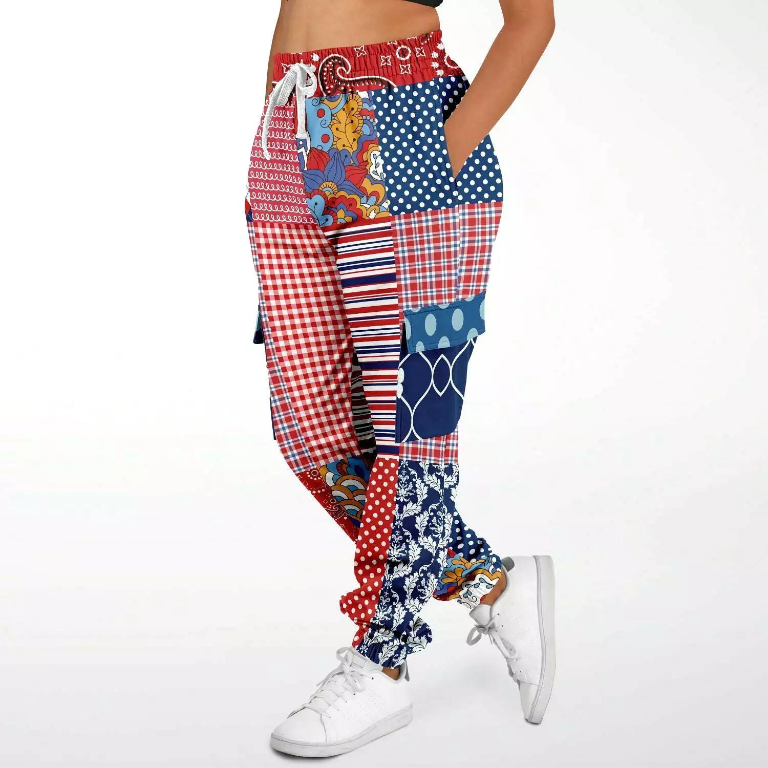 Liberty Bell Floral Stripe Polka Dot Unisex Cargo Sweats