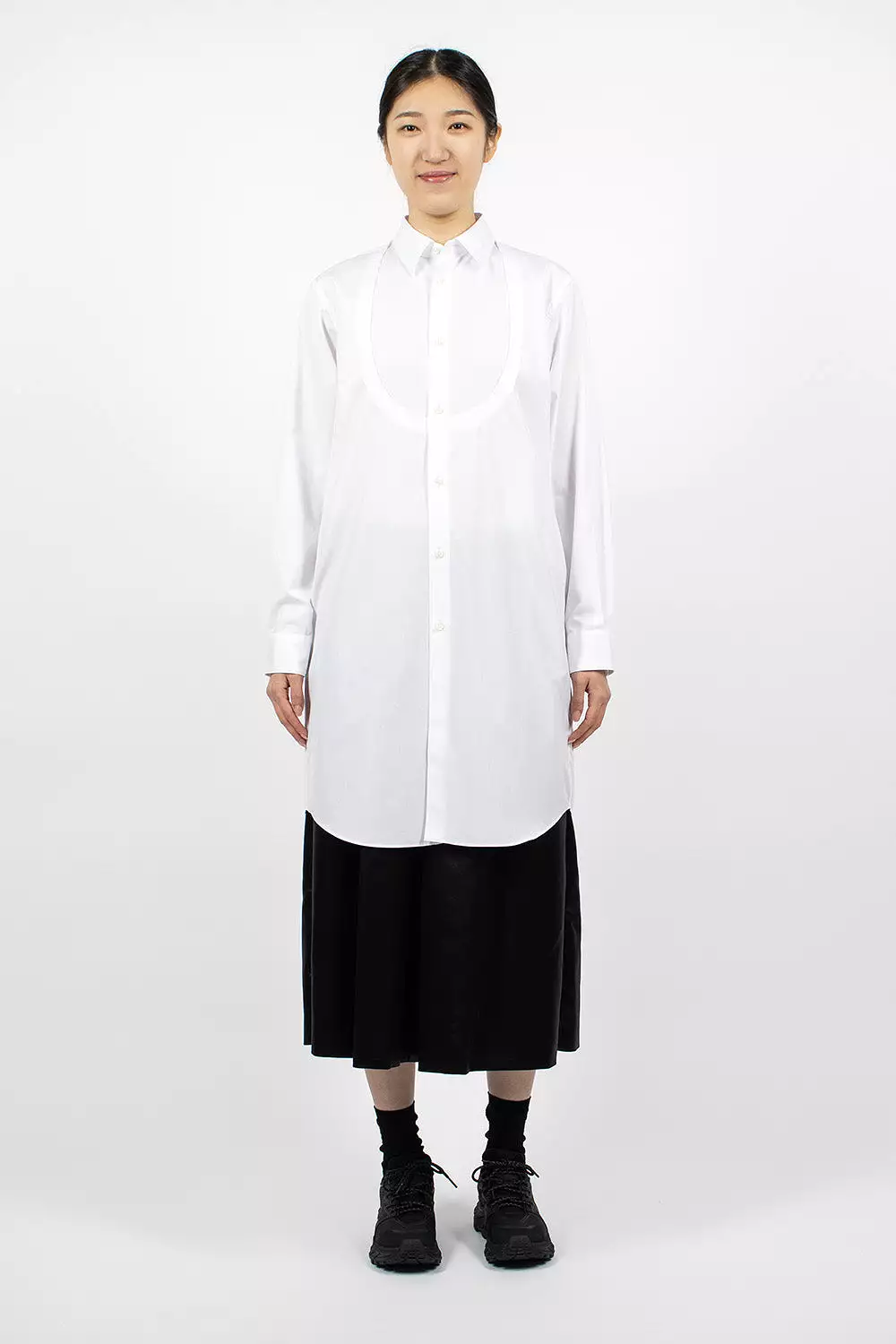 Long Bib Shirt White