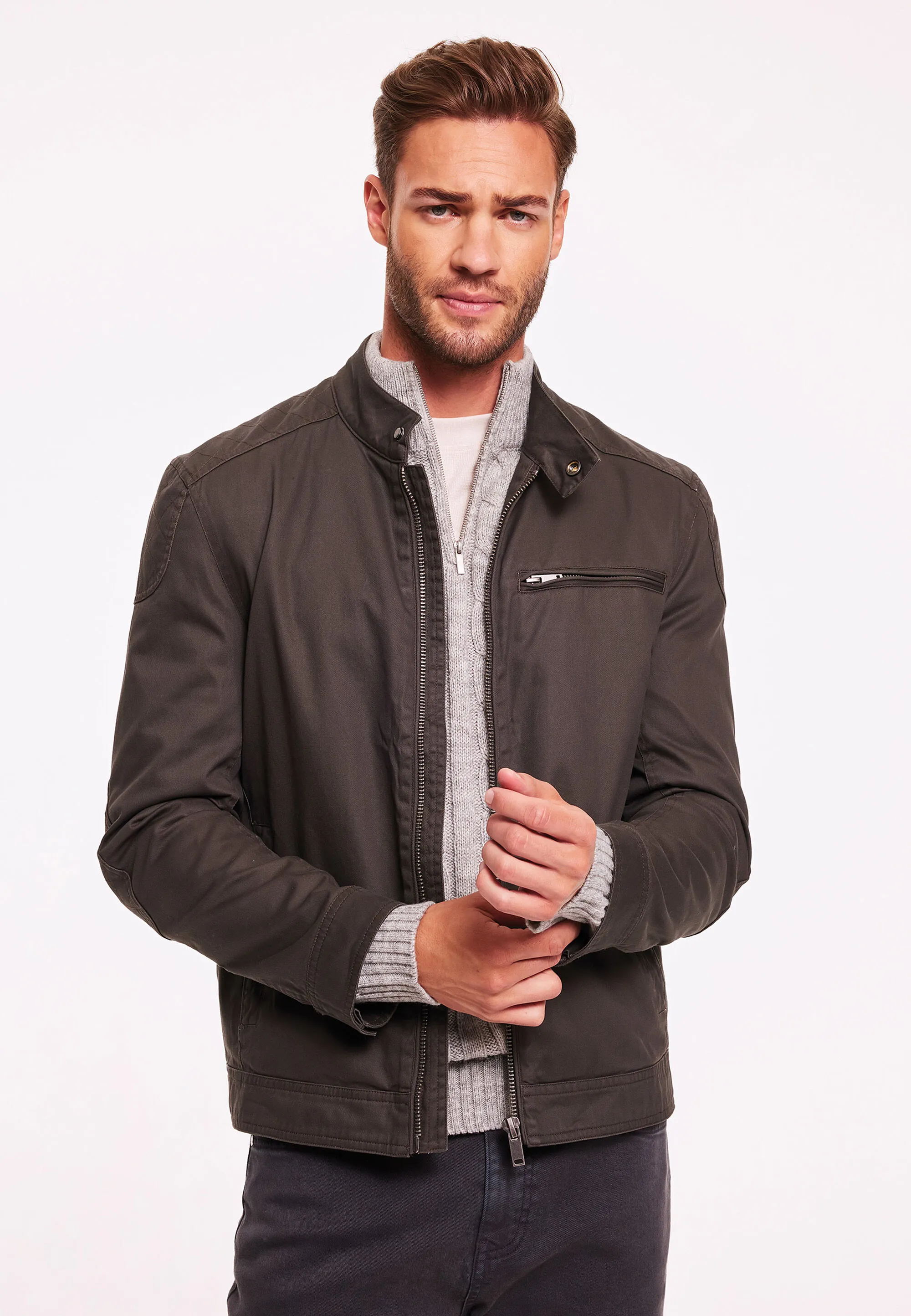 Mens Brown Biker Jacket