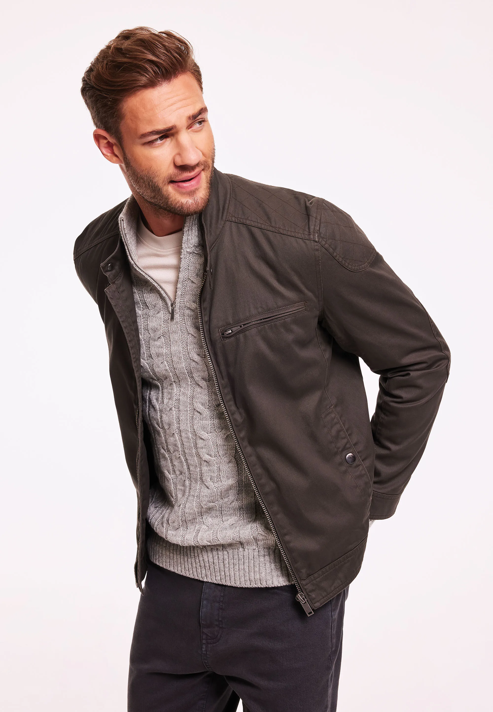 Mens Brown Biker Jacket