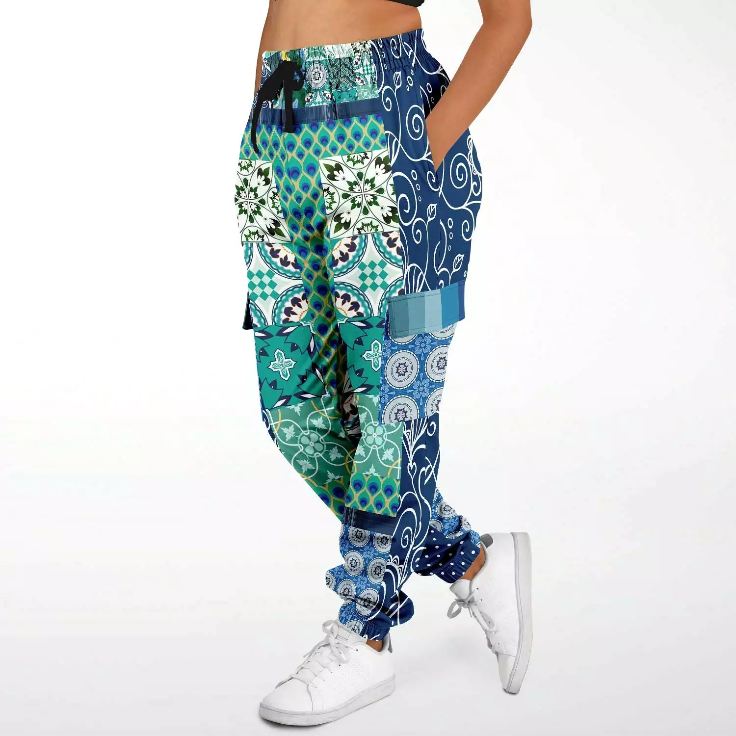 Mykonos Floral Patchwork Unisex Cargo Sweats