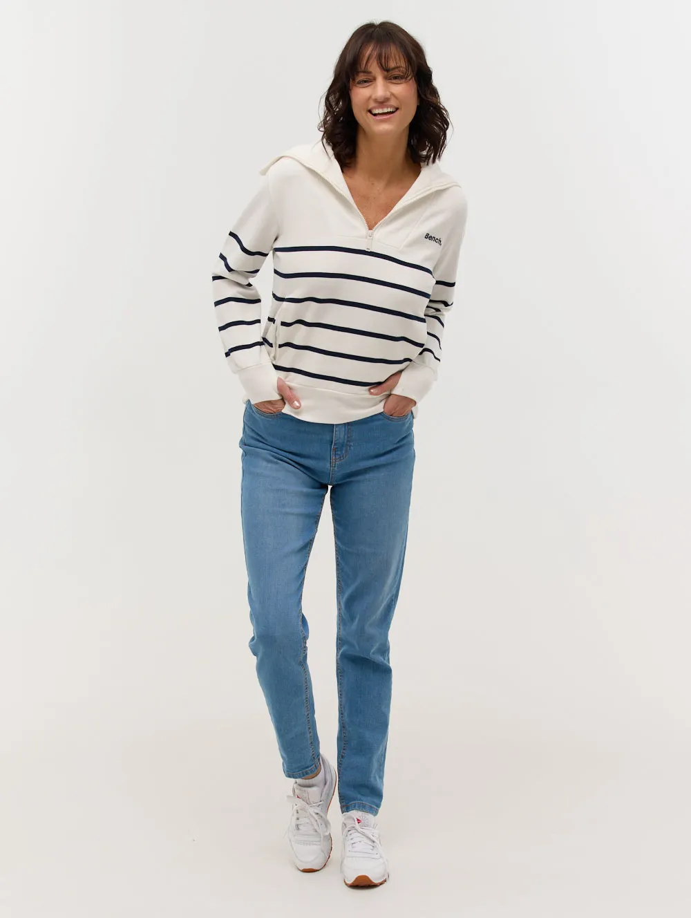 Nara Half-Zip Stripe Sweater