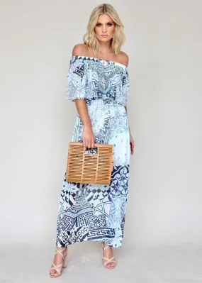 Night Sky Off Shoulder Dress - Aquarius