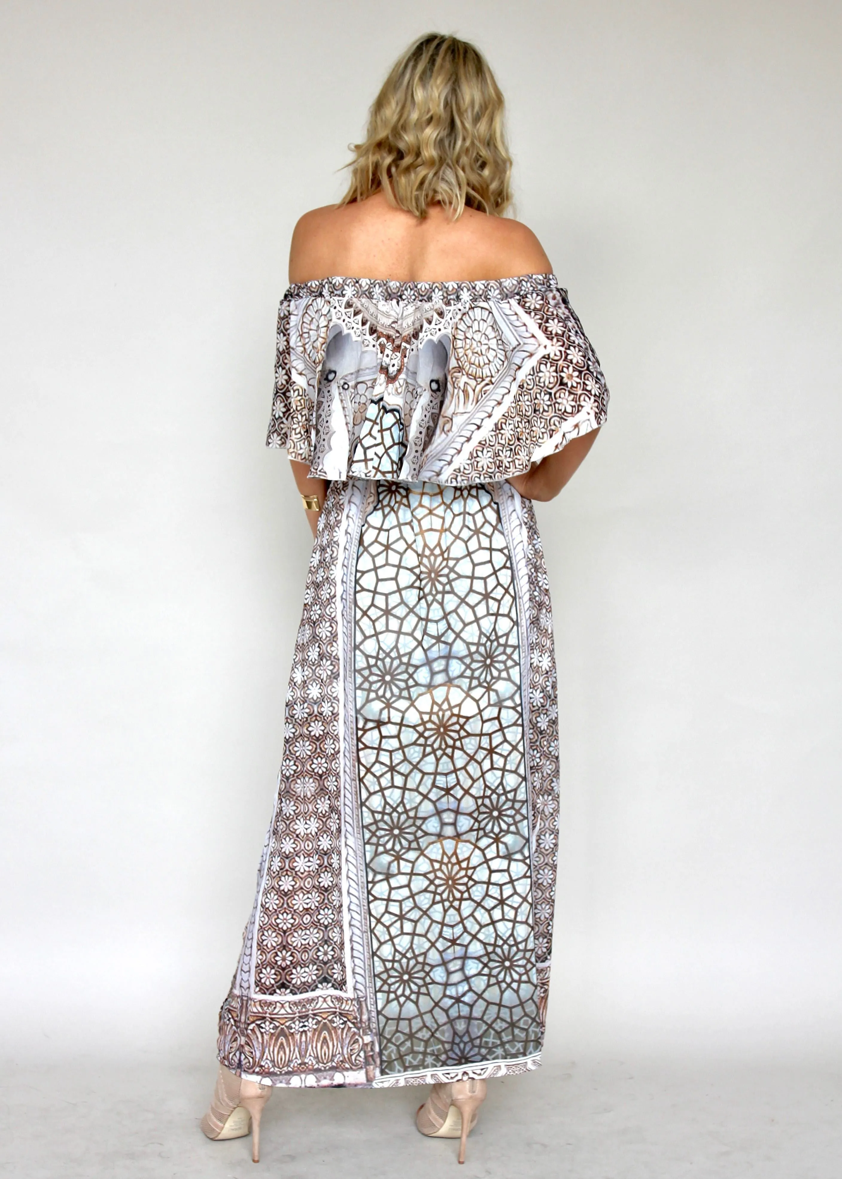 Night Sky Off Shoulder Dress - Mosaic