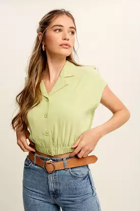 Not Too Basic Buttondown Crop Top