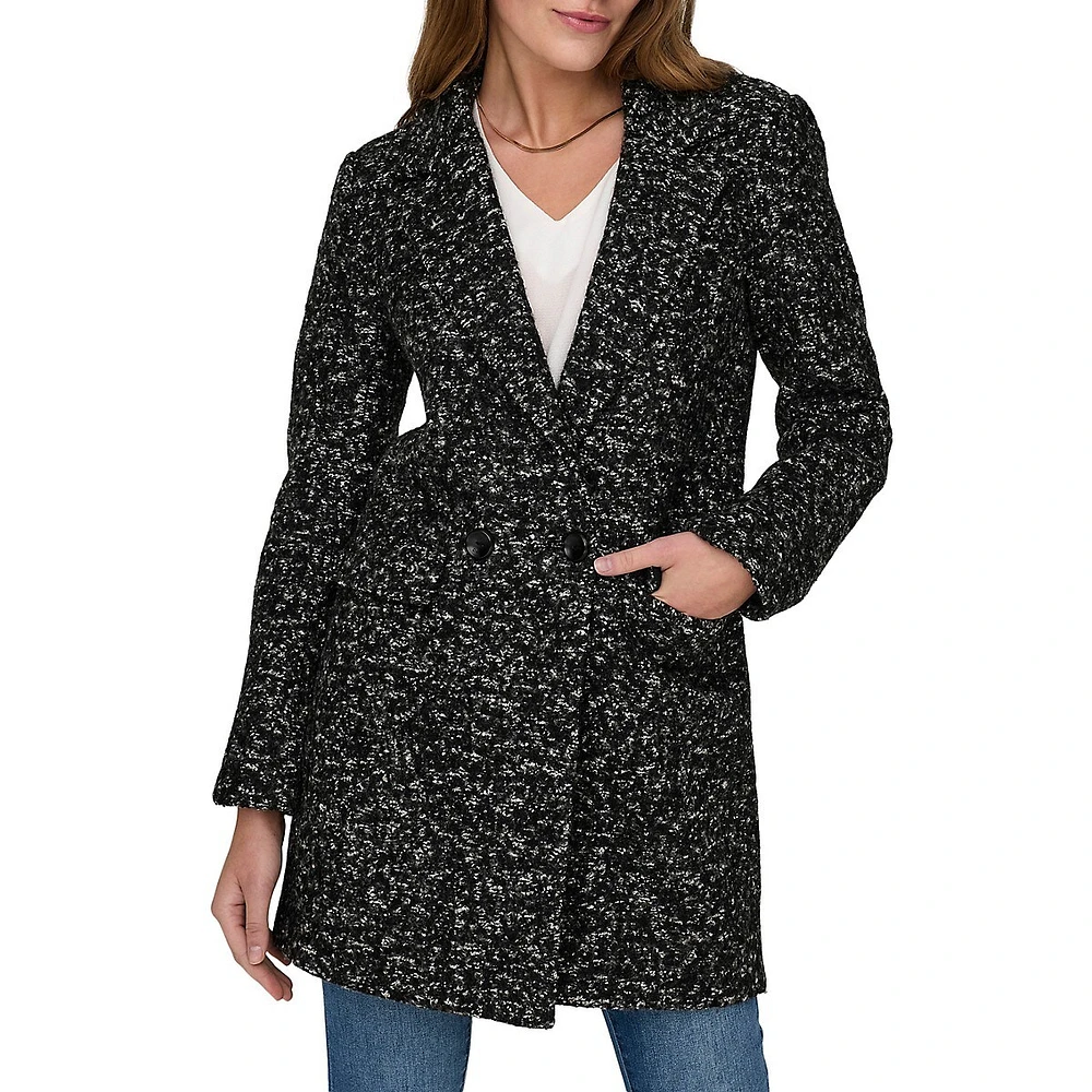 ONLY Newally Wool-Blend Double-Breasted Coat