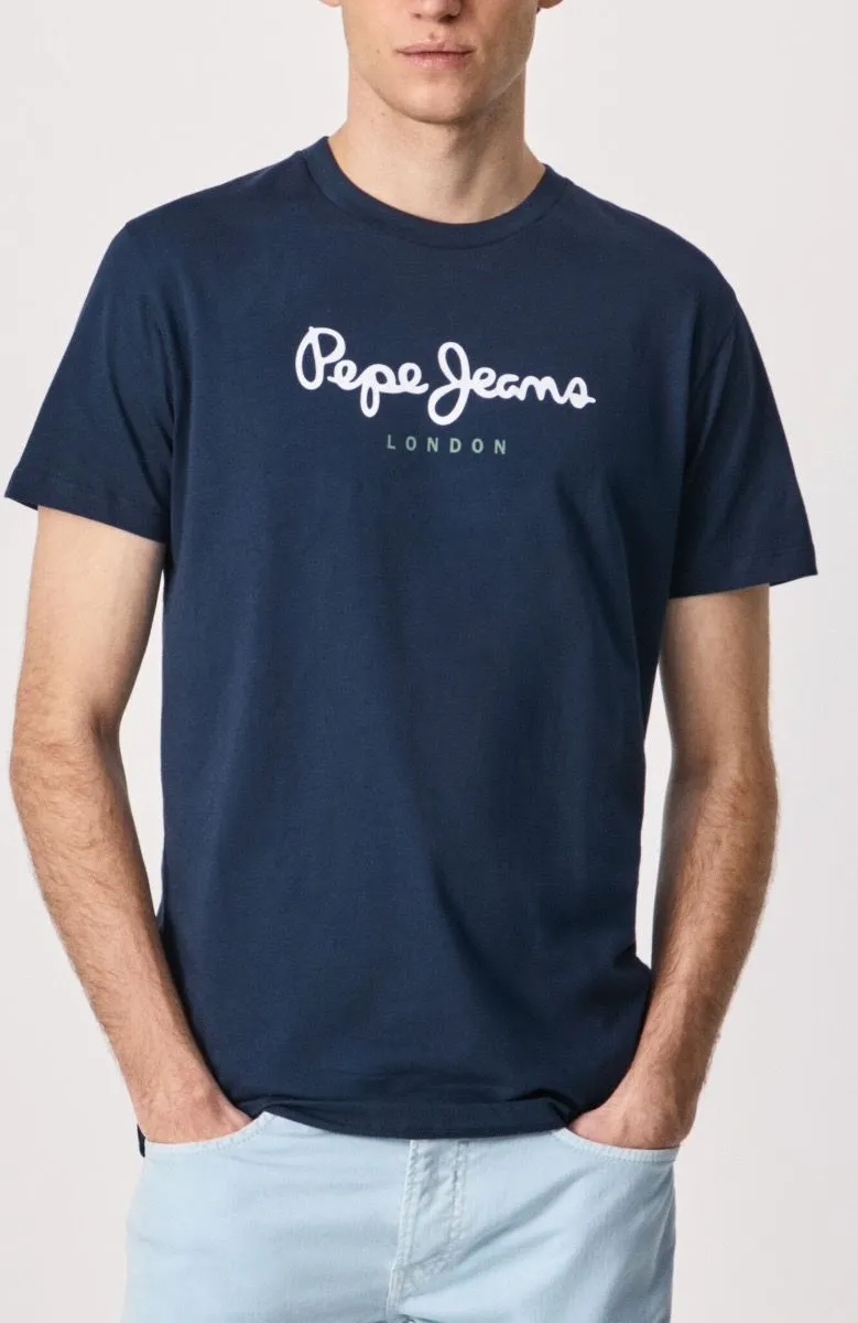 Pepe Jeans Eggo N Retro Logo T-Shirt Navy