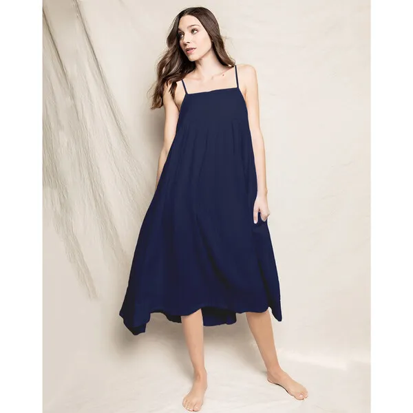 Petite Plume Navy Gauze Serene Night Dress