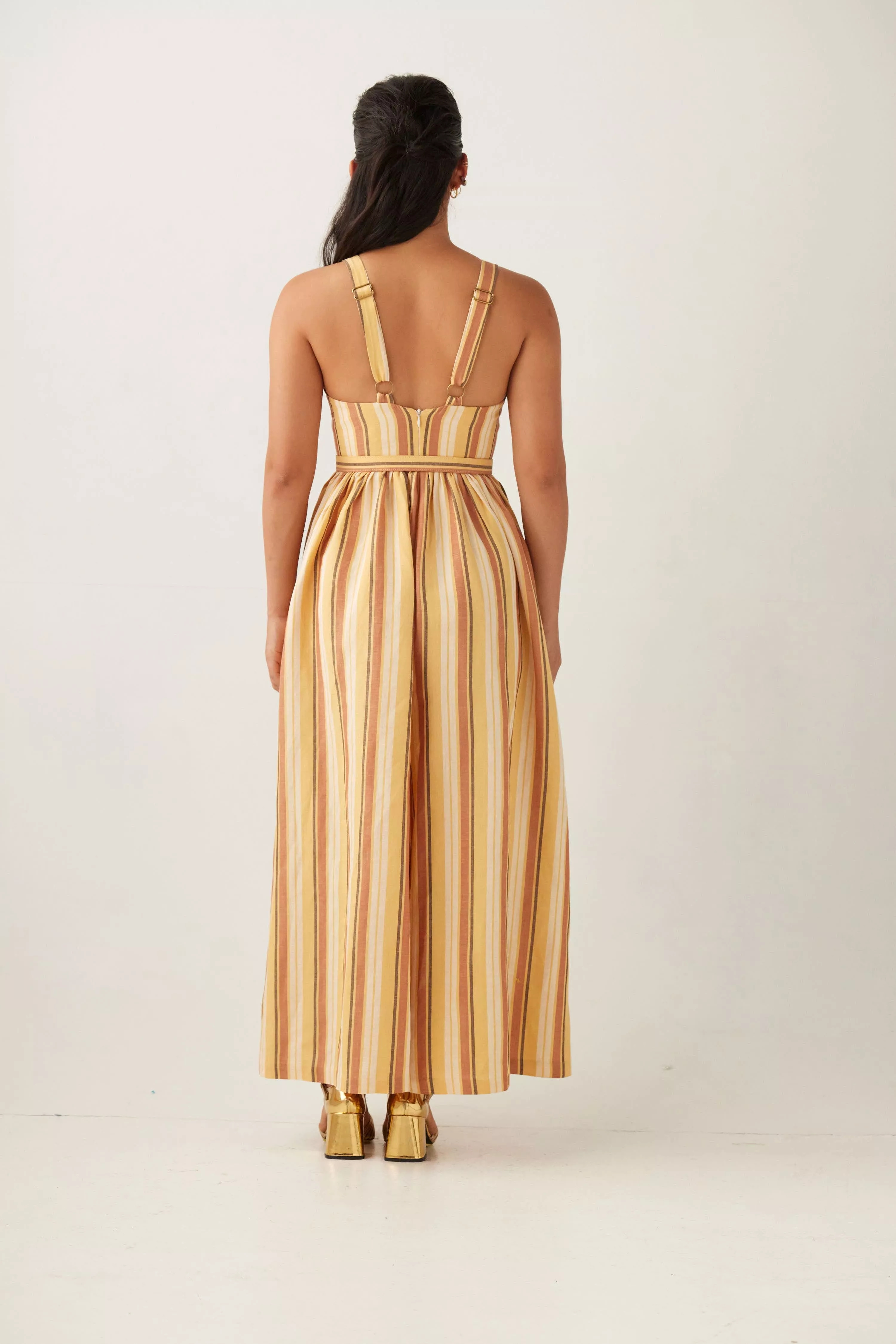 Quynh Jumpsuit in Tuscan Linen Stripe