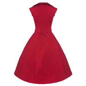 Red 50s Swing Bow Dress