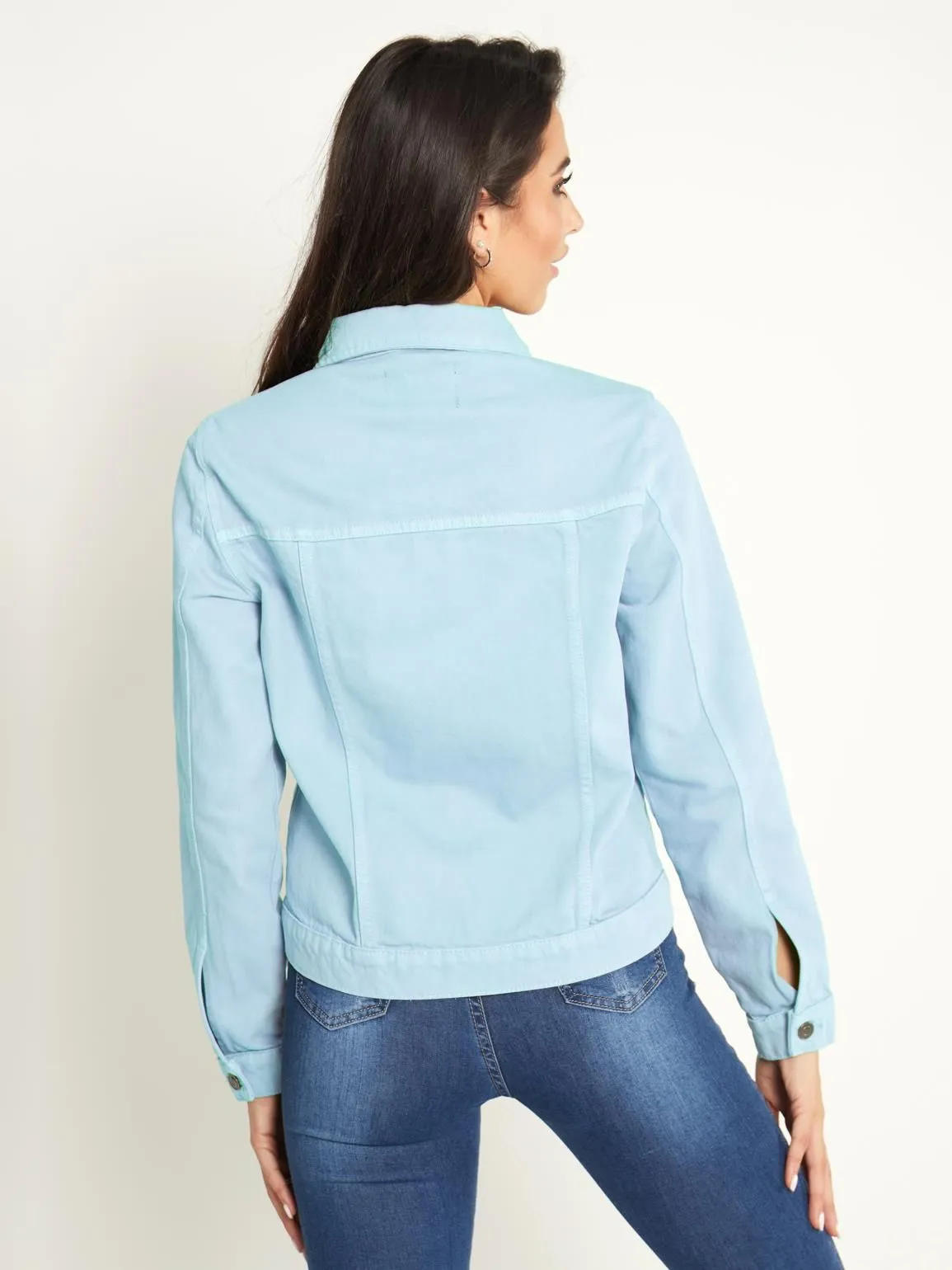 Relaxed Fit Denim Jacket, Pale Blue, Sage, UK Sizes 8 to 16