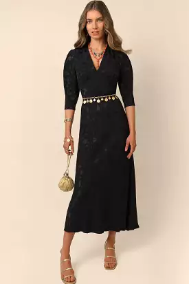 Rixo Zadie Dress Leaf Heart Black