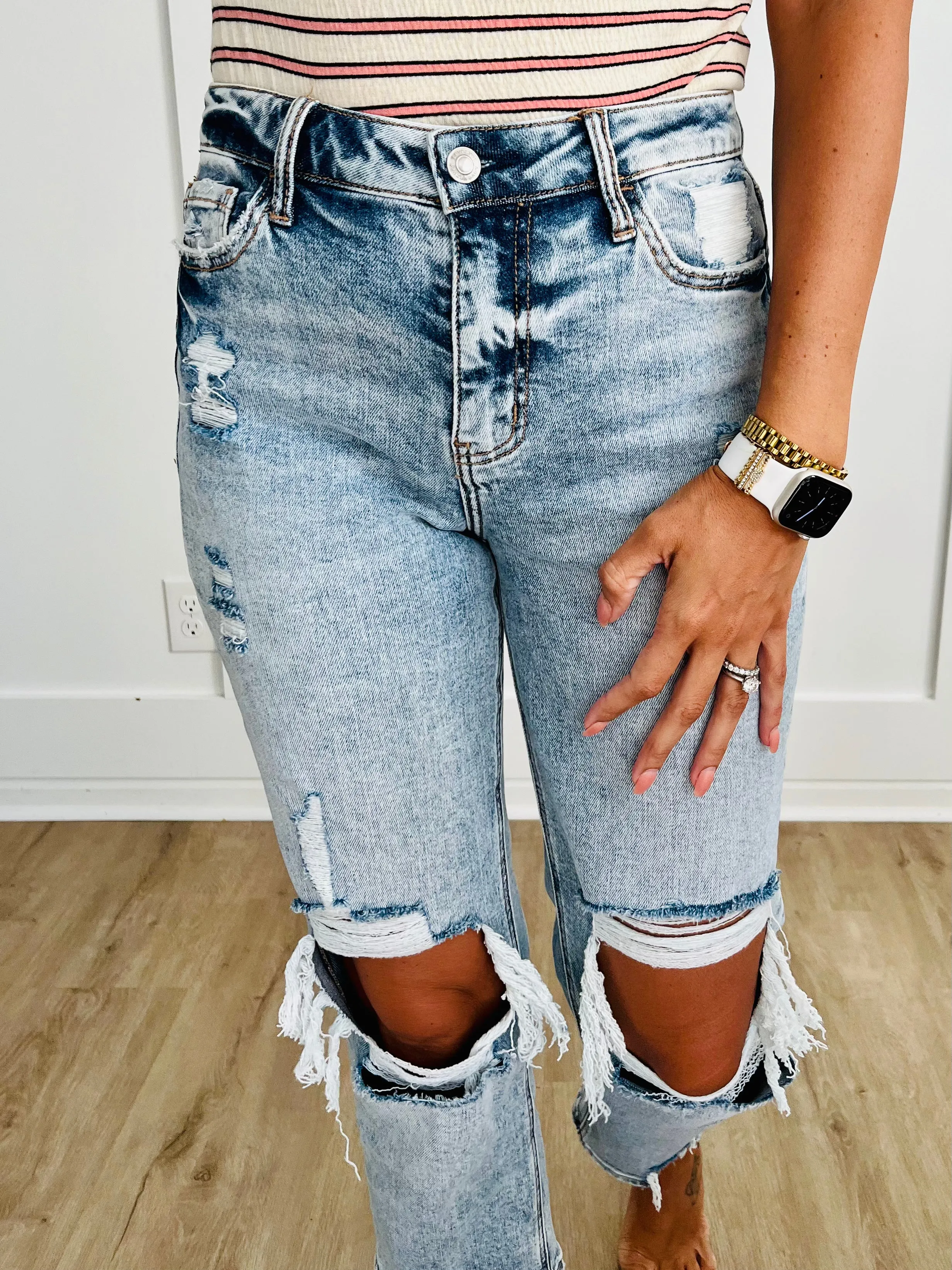 Rizzo High Rise Crop Straight Jeans