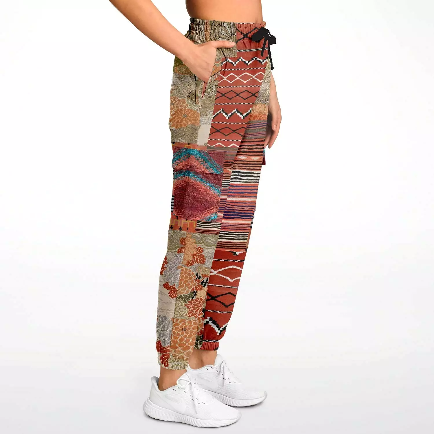 Sedona Orange Stripe Unisex Eco-Poly Cargo Joggers