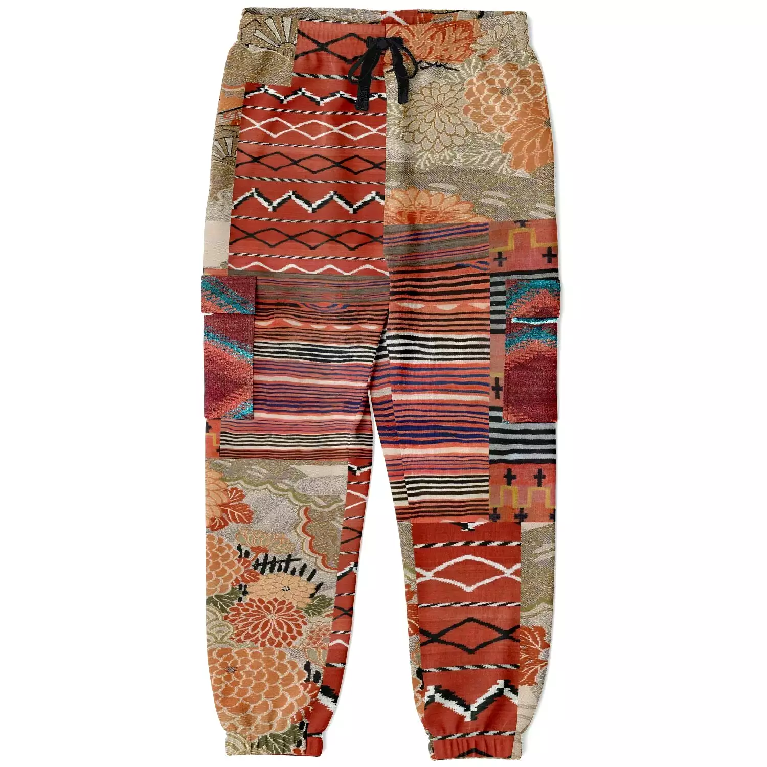 Sedona Orange Stripe Unisex Eco-Poly Cargo Joggers